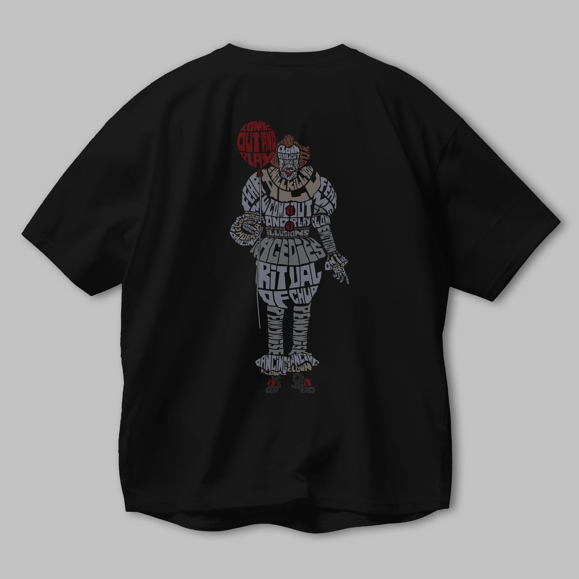 It Arka Baskılı Oversize t-shirt %100 pamuk Erkek Kadın Unisex