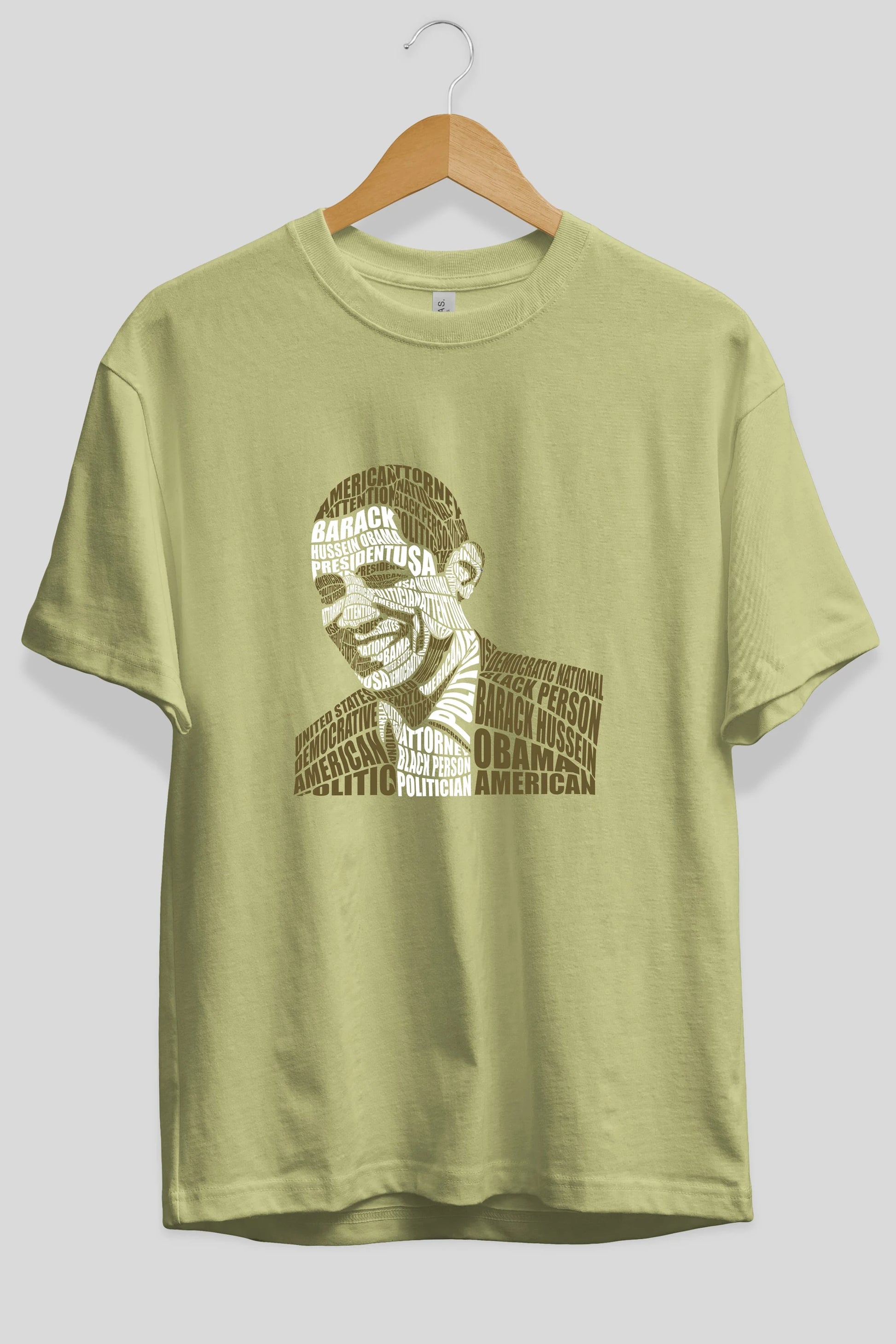 Obama Calligram Ön Baskılı Oversize t-shirt %100 pamuk Erkek Kadın Unisex