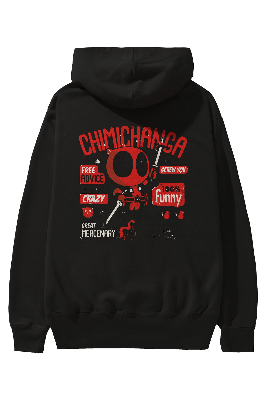 Deadpool (9) Arka Baskılı Hoodie Oversize Kapüşonlu Sweatshirt Erkek Kadın Unisex