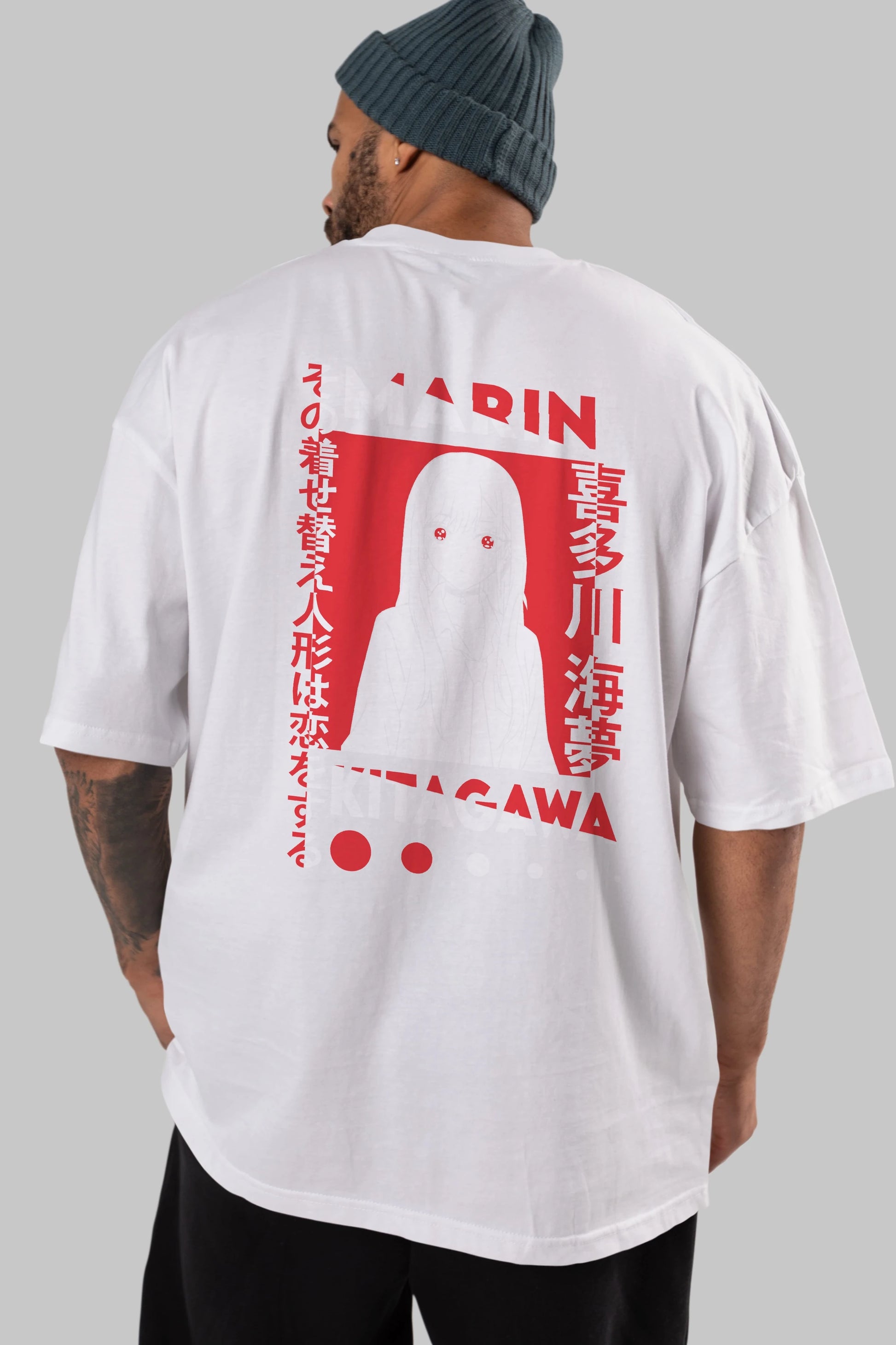 MARIN KITAGAWA Anime Arka Baskılı Oversize t-shirt Erkek Kadın Unisex