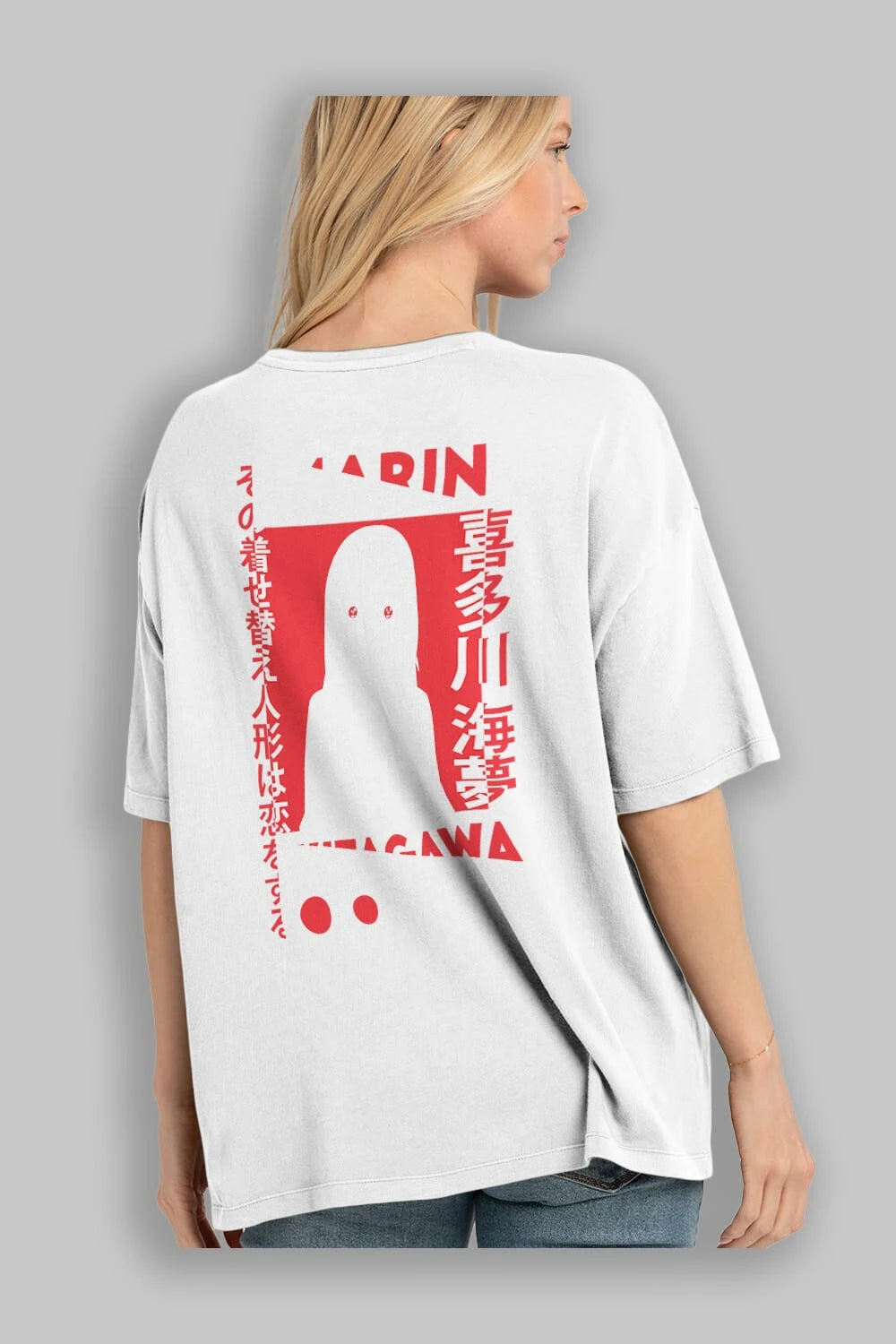 MARIN KITAGAWA Anime Arka Baskılı Oversize t-shirt Erkek Kadın Unisex