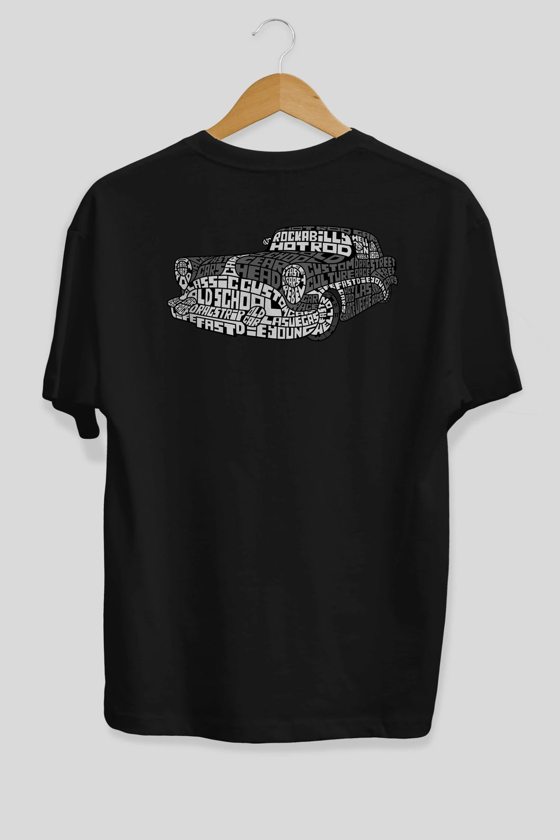 Hotrod Arka Baskılı Oversize t-shirt %100 pamuk Erkek Kadın Unisex