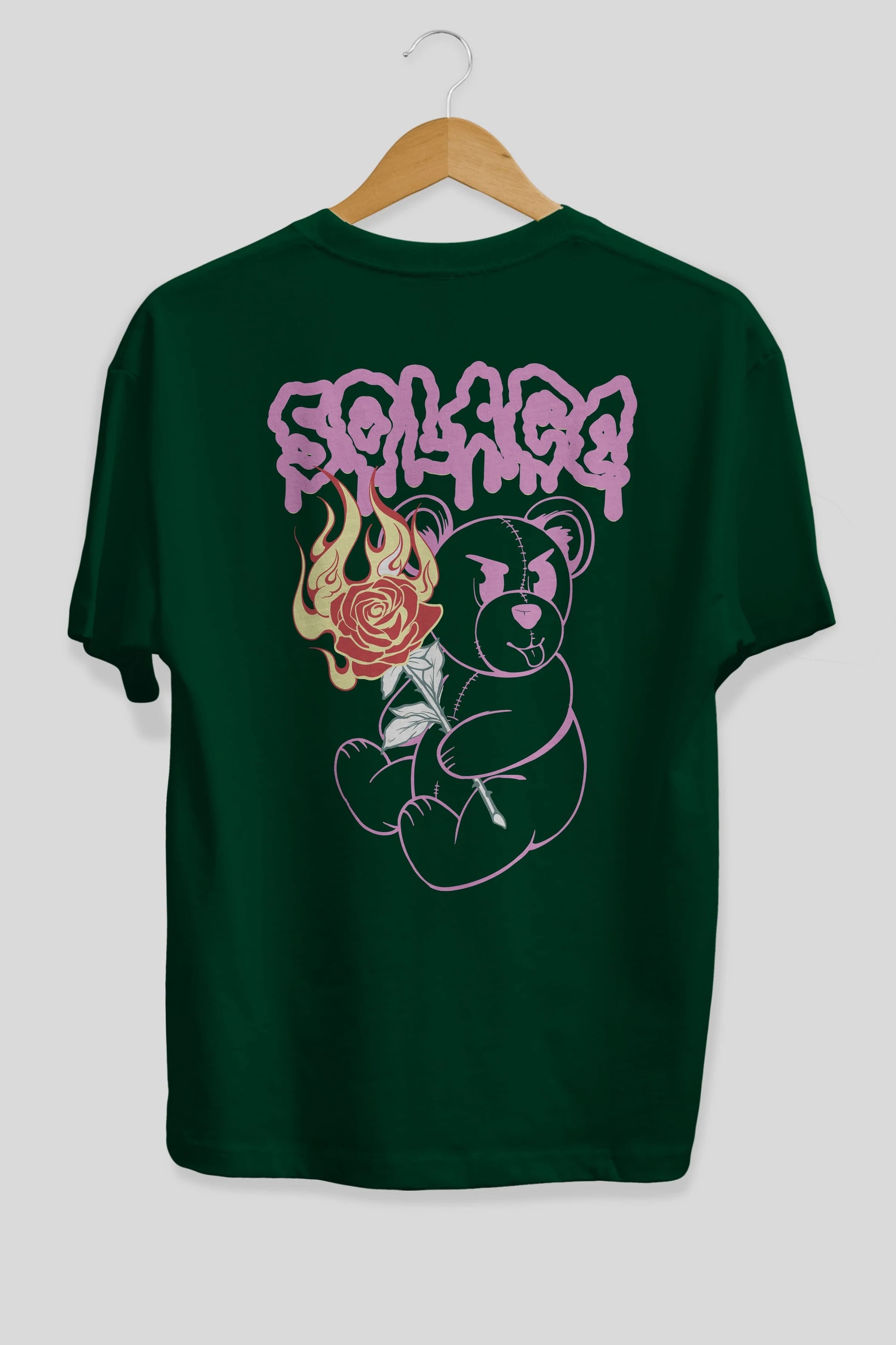 Solage Bear Arka Baskılı Oversize t-shirt Erkek Kadın Unisex