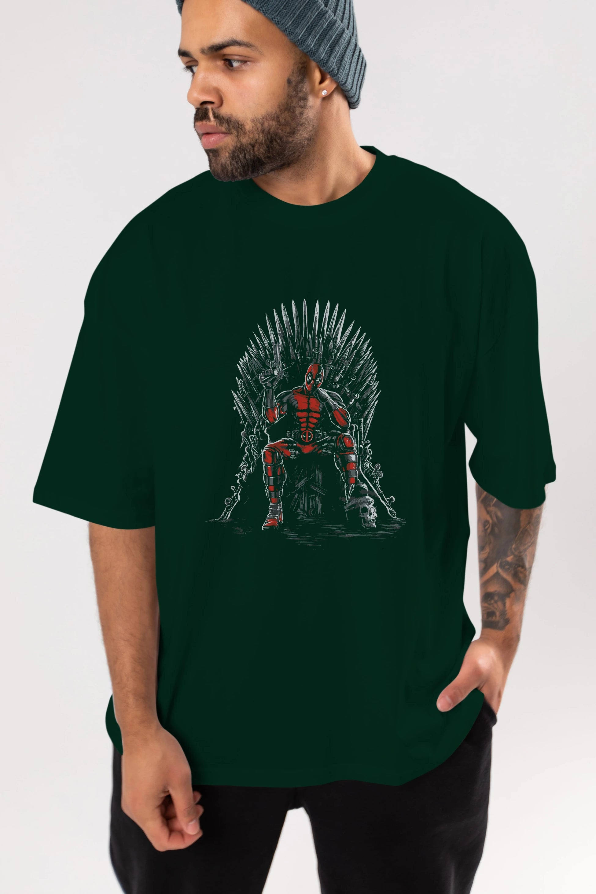 Deadpool (6) Ön Baskılı Oversize t-shirt Erkek Kadın Unisex %100 Pamuk Bisiklet Yaka tişort