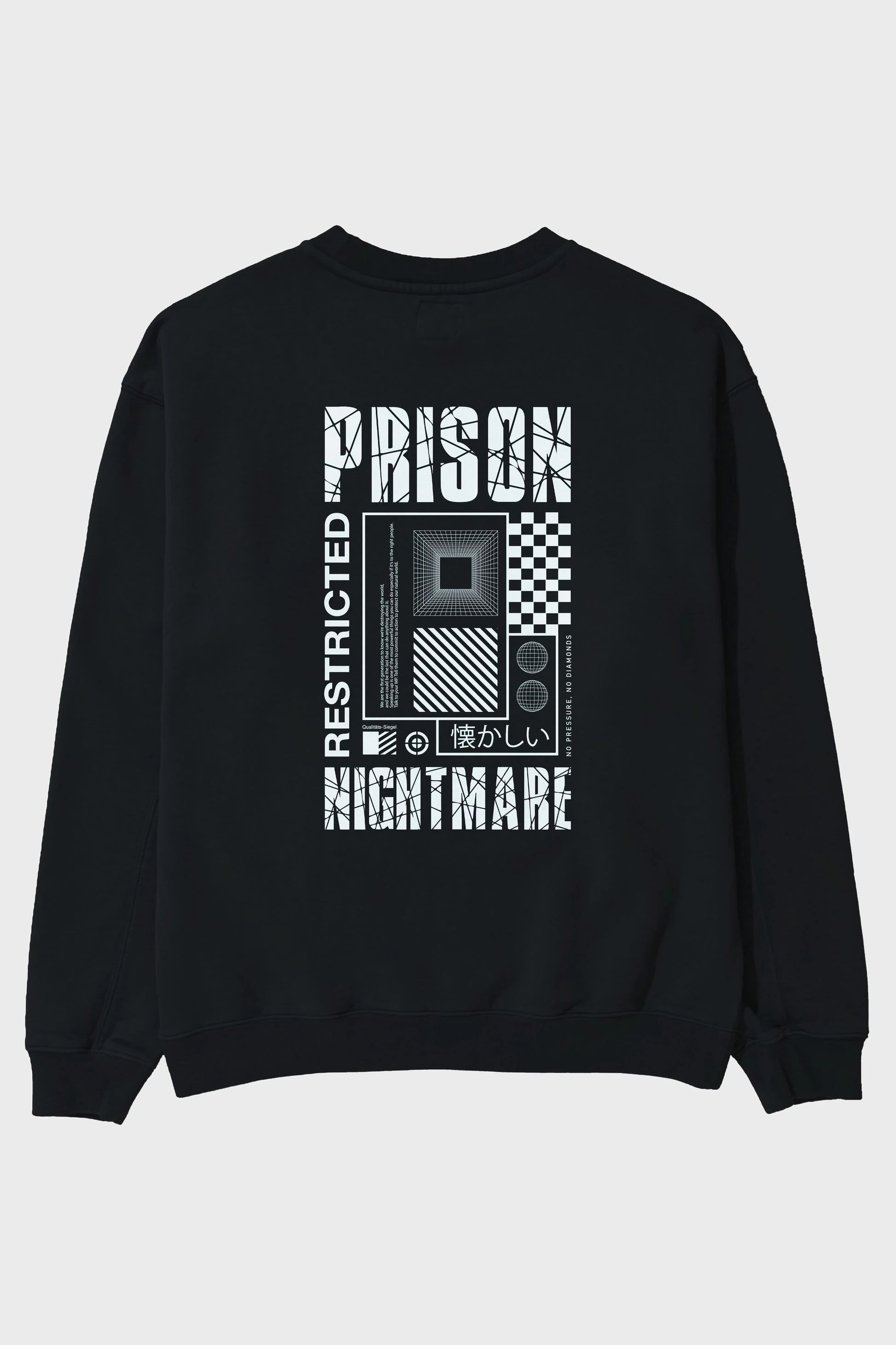 Prison Nightmare Arka Baskılı Oversize Sweatshirt Erkek Kadın Unisex