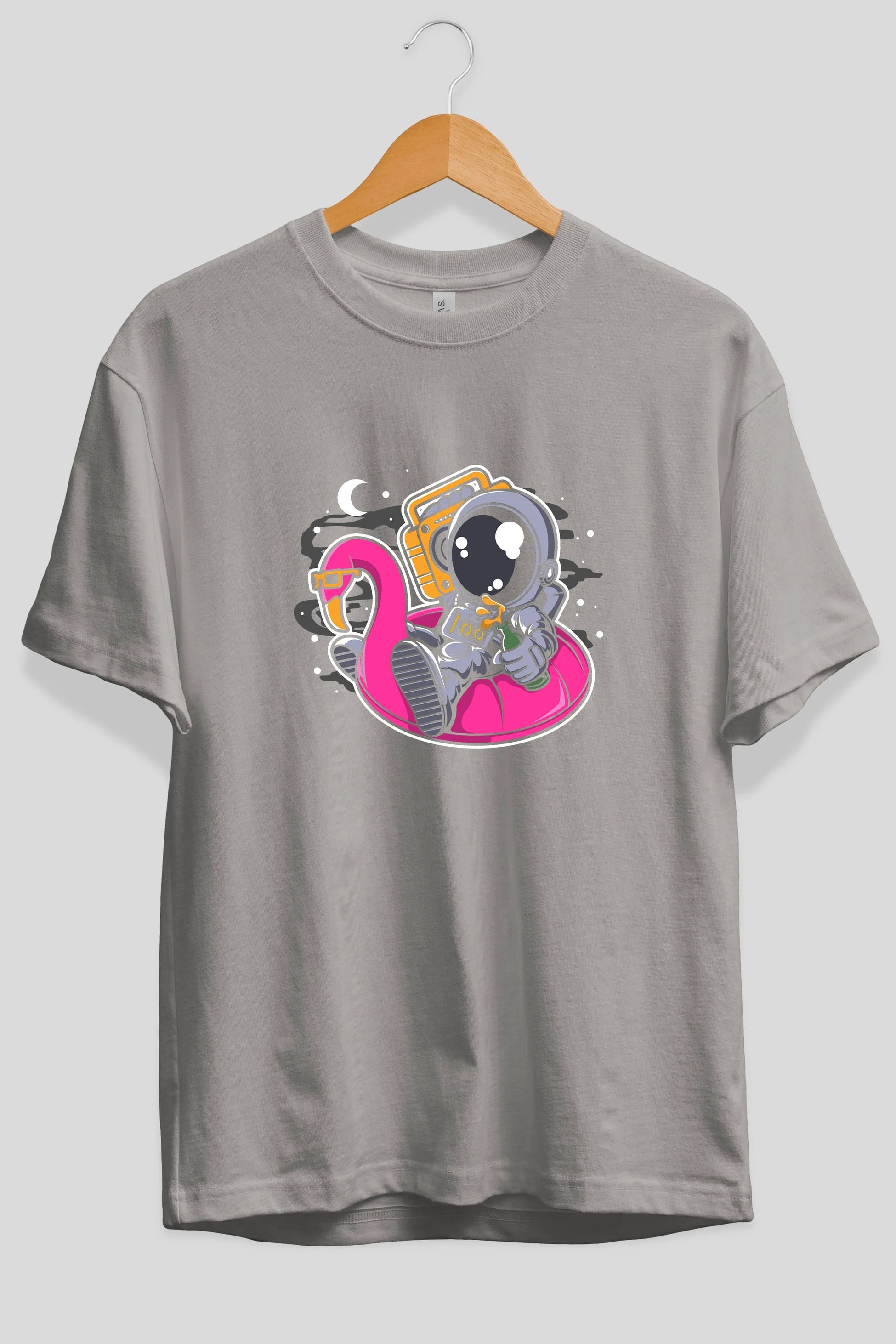 Astronaut Floaties Ballon Ön Baskılı Oversize t-shirt Erkek Kadın Unisex