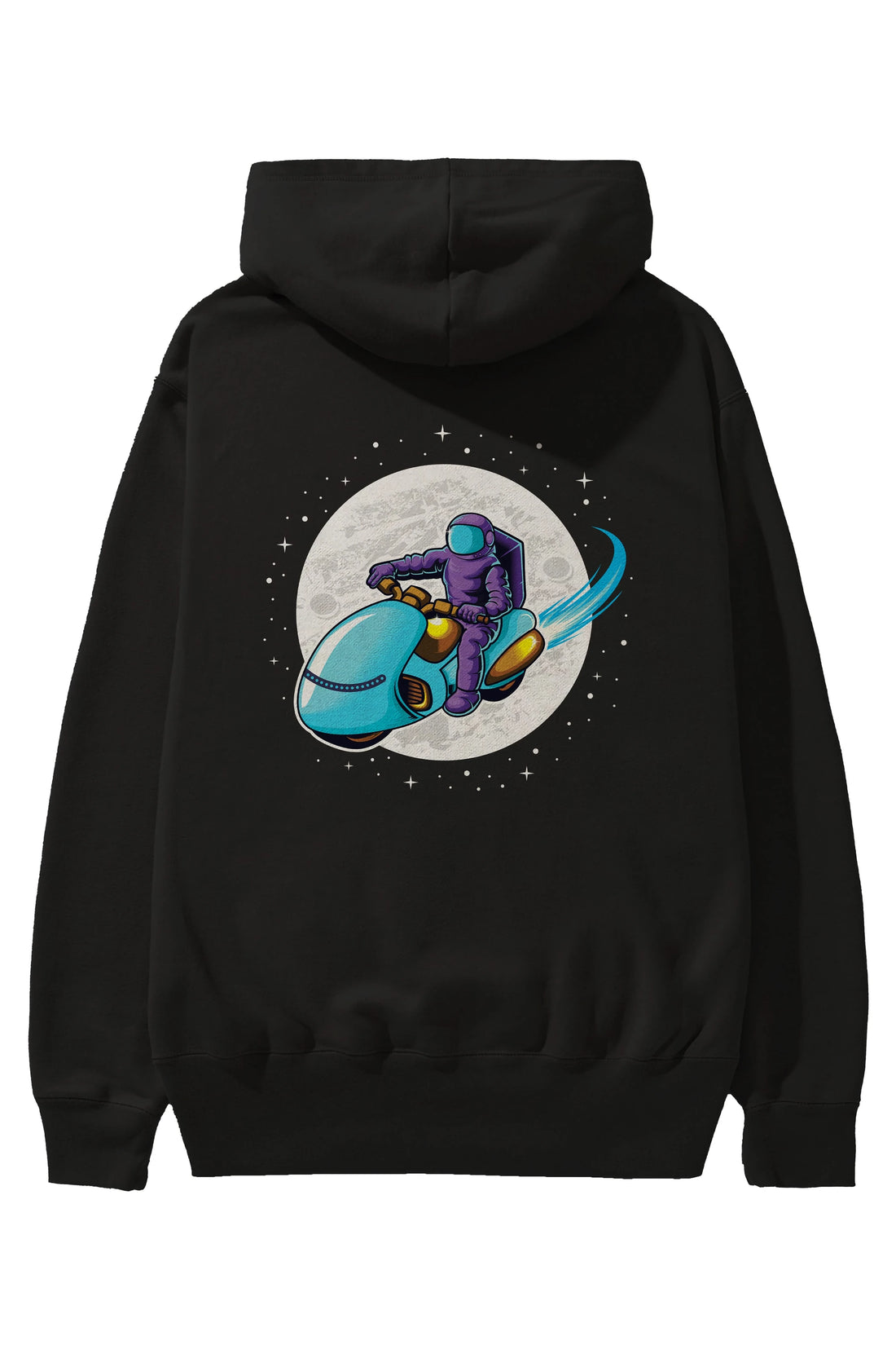Astrorider in Space Arka Baskılı Hoodie Oversize Kapüşonlu Sweatshirt Erkek Kadın Unisex