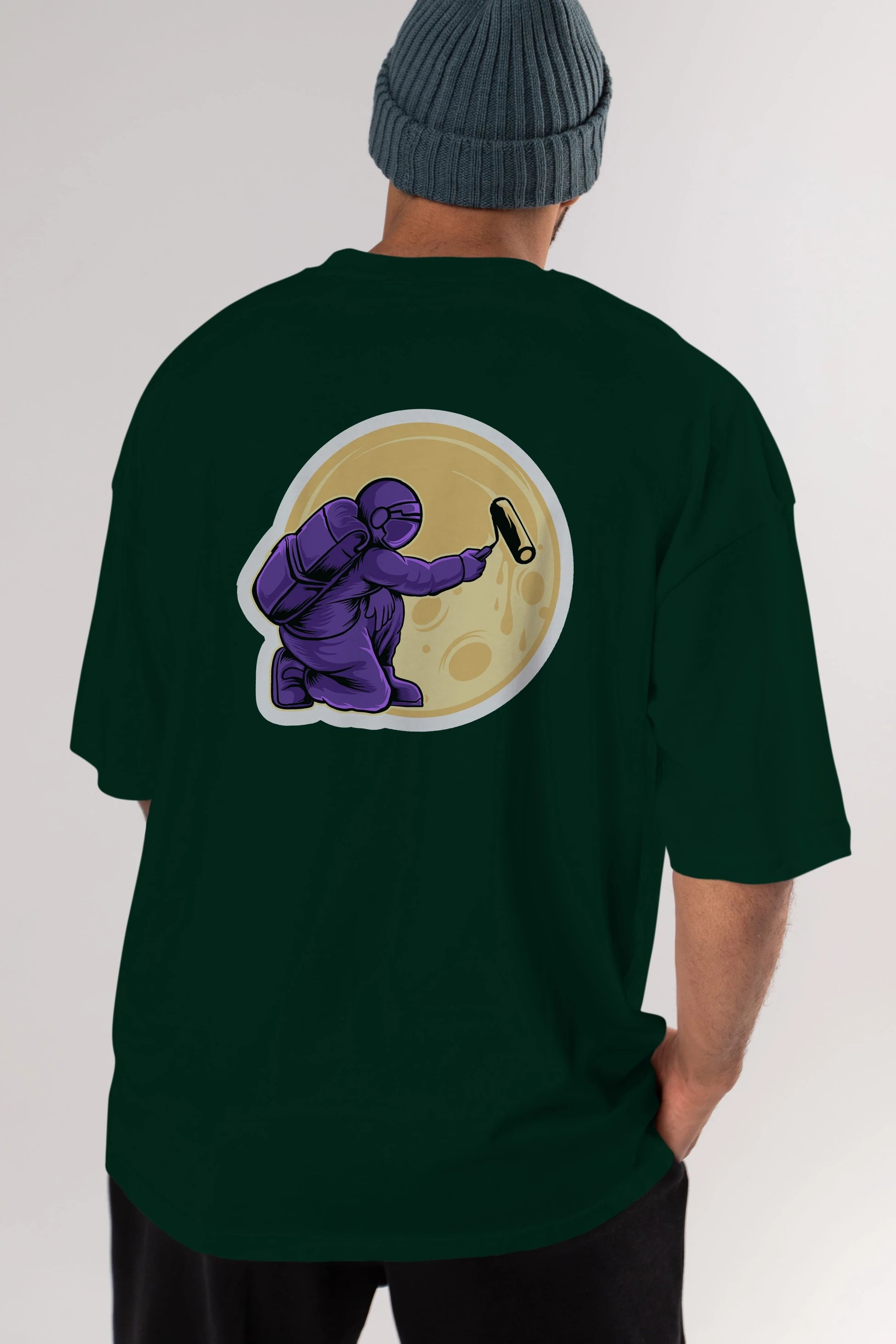 Astropaint Sticker Arka Baskılı Oversize t-shirt Erkek Kadın Unisex