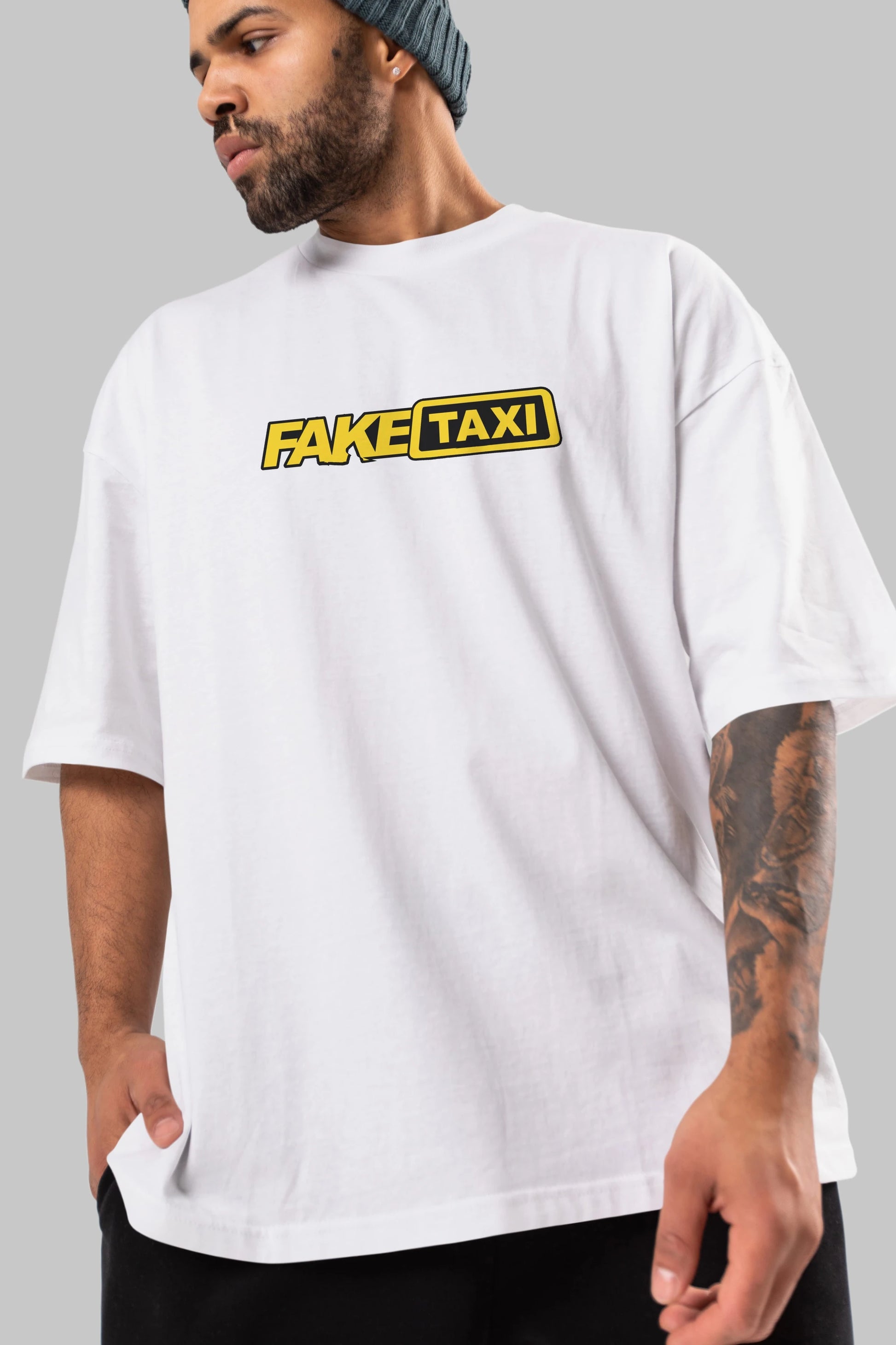 Fake Taxi Ön Baskılı Oversize t-shirt %100 pamuk Erkek Kadın Unisex