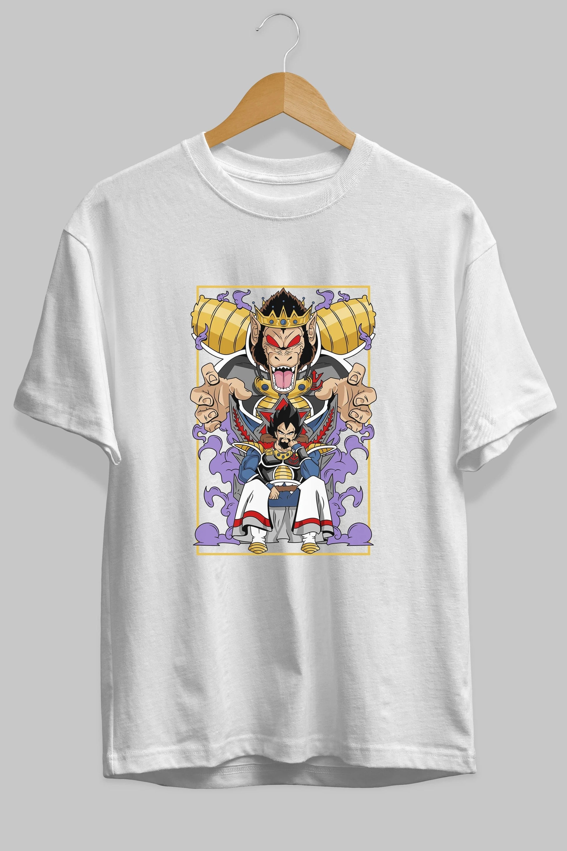 DragonBall ReyVegeta Anime Ön Baskılı Oversize t-shirt %100 pamuk Erkek Kadın Unisex