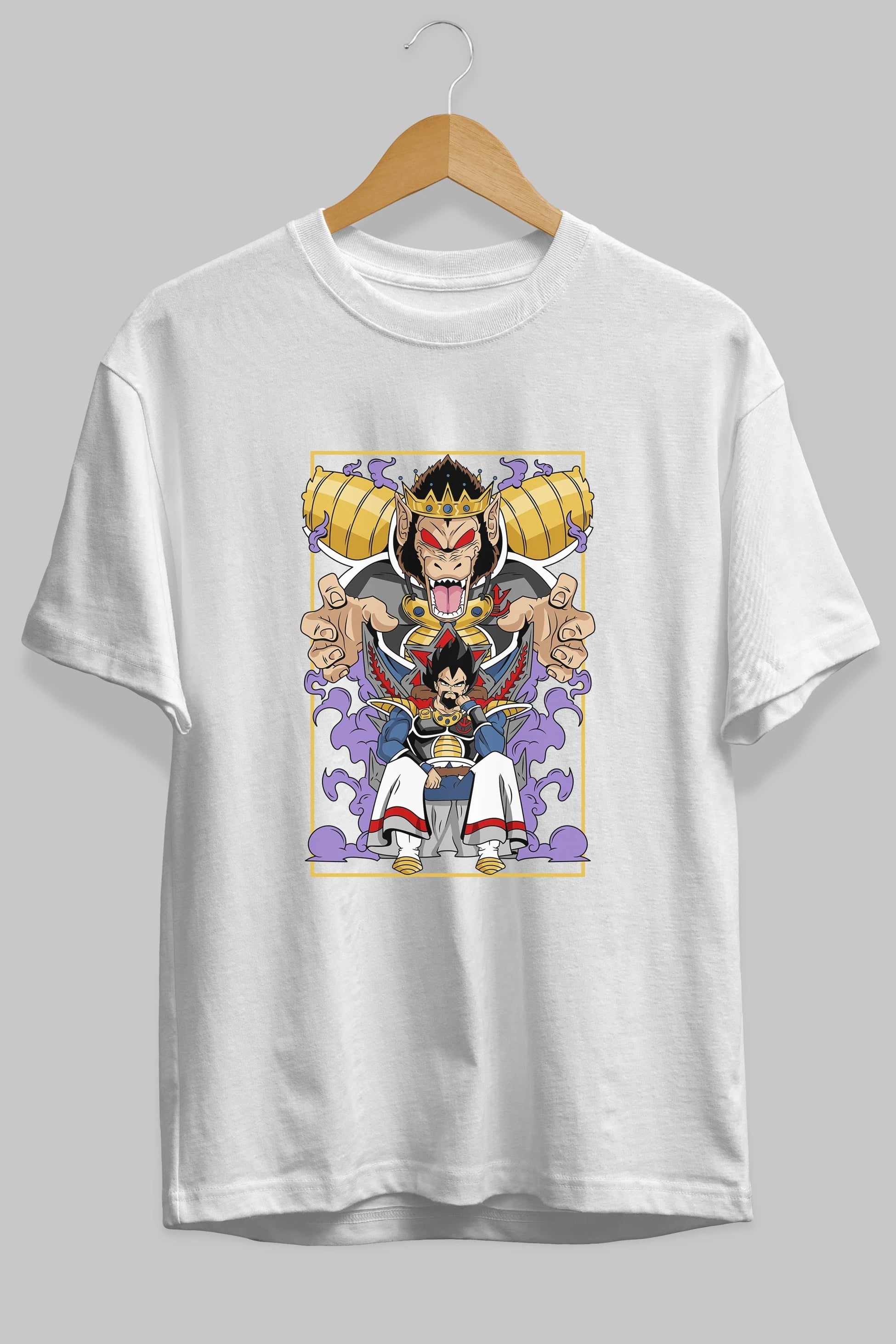 DragonBall ReyVegeta Anime Ön Baskılı Oversize t-shirt %100 pamuk Erkek Kadın Unisex