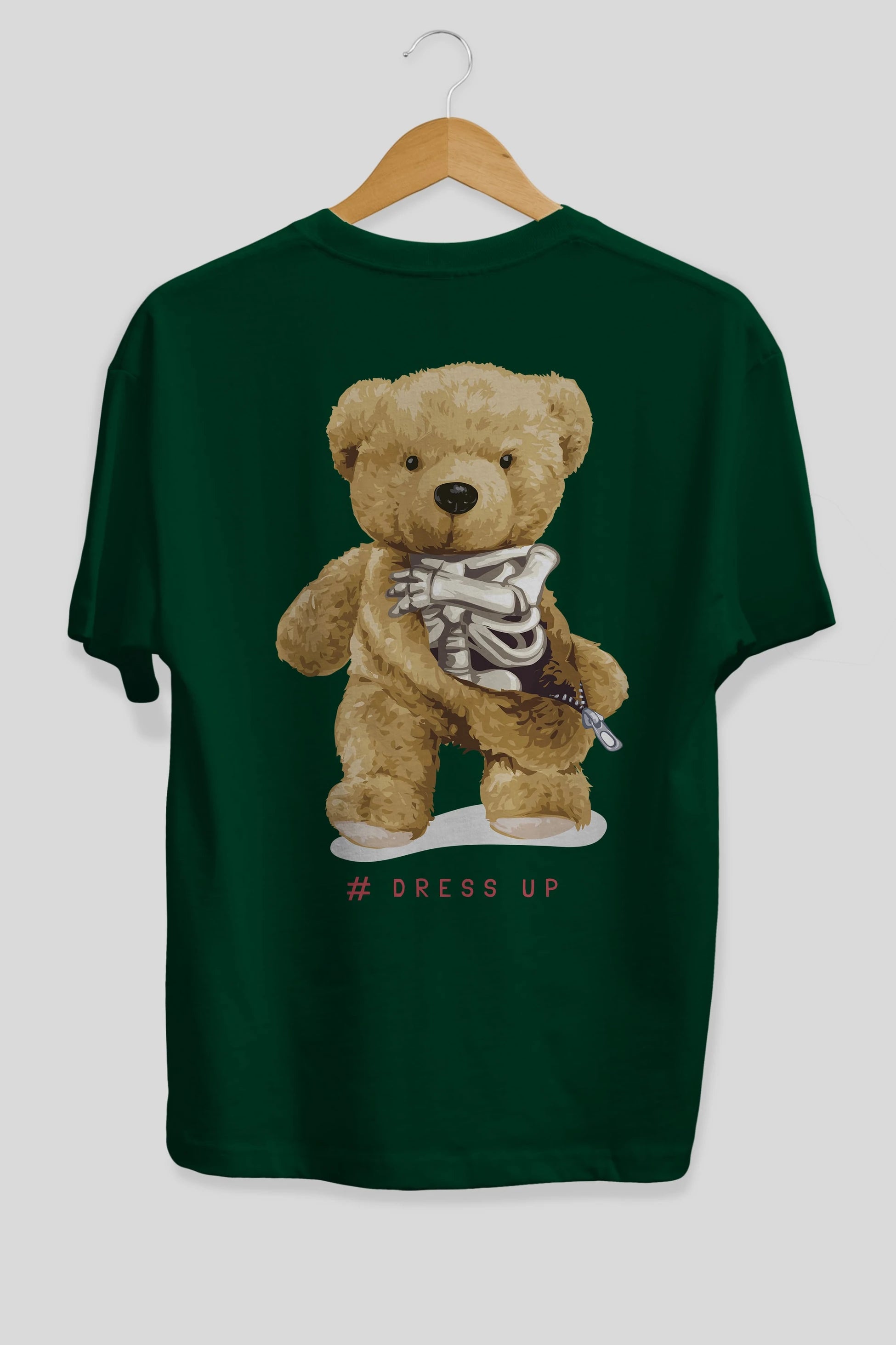 Teddy Bear Dress Up Arka Baskılı Oversize t-shirt Erkek Kadın Unisex %100 Pamuk