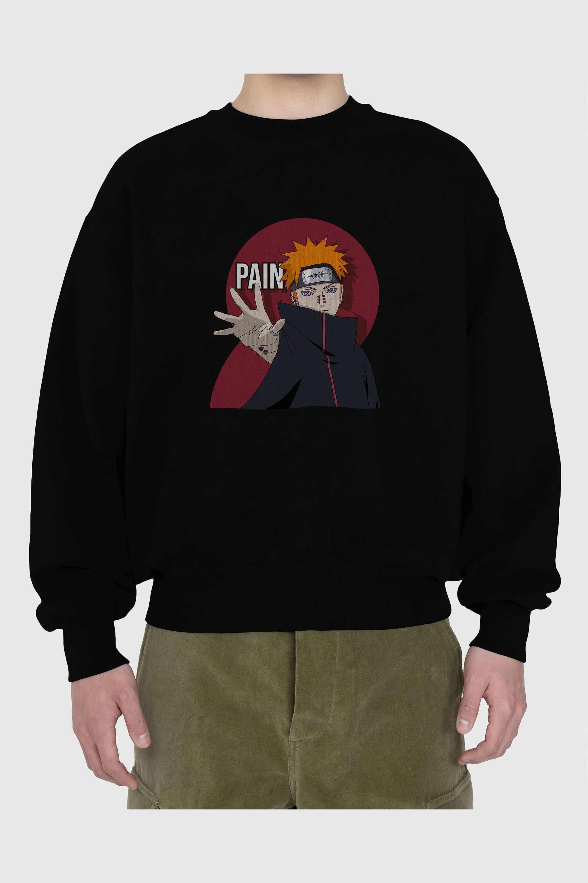 PAIN NARUTO Anime Ön Baskılı Oversize Sweatshirt Erkek Kadın Unisex