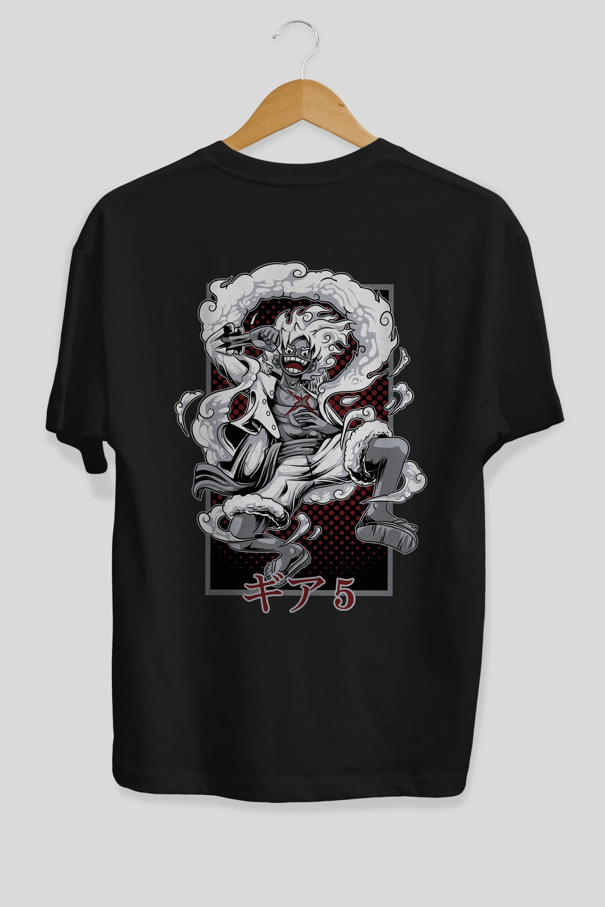 LUFFY GEAR 5 Anime Arka Baskılı Oversize t-shirt Erkek Kadın Unisex
