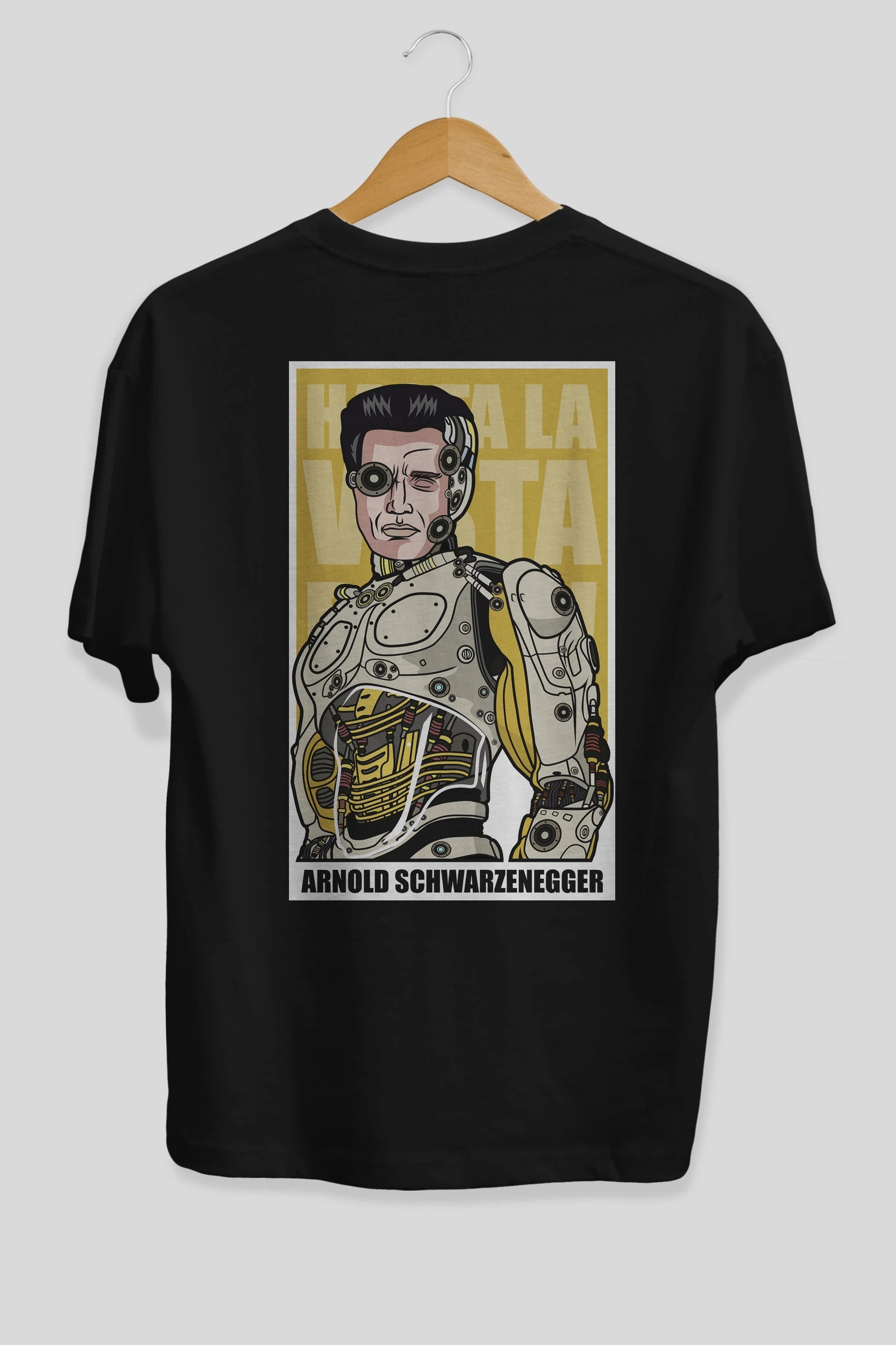 Arnold Robot Human Arka Baskılı Oversize t-shirt Erkek Kadın Unisex %100 Pamuk tişort