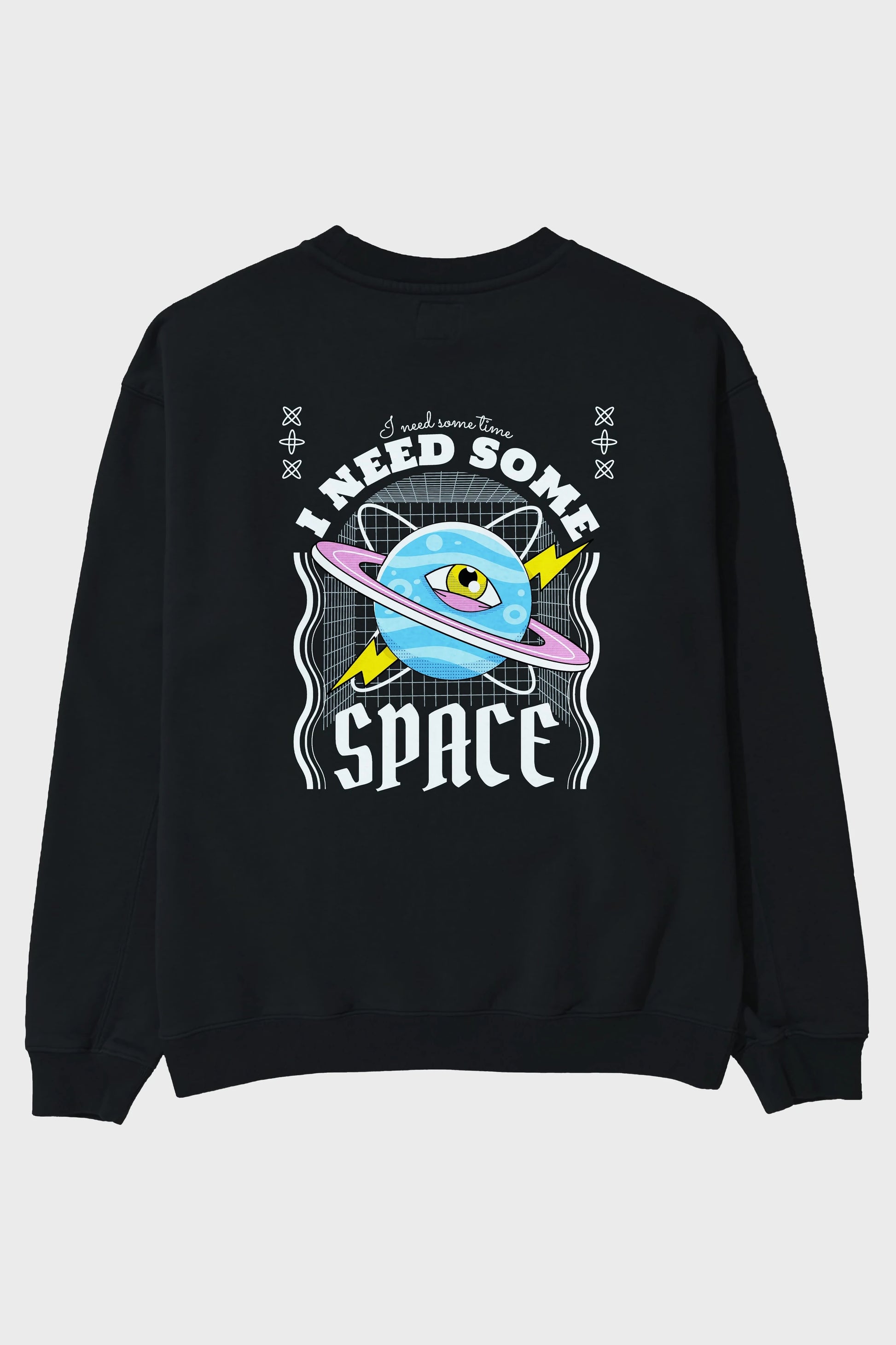 I Need Some Space Arka Baskılı Oversize Sweatshirt Erkek Kadın Unisex