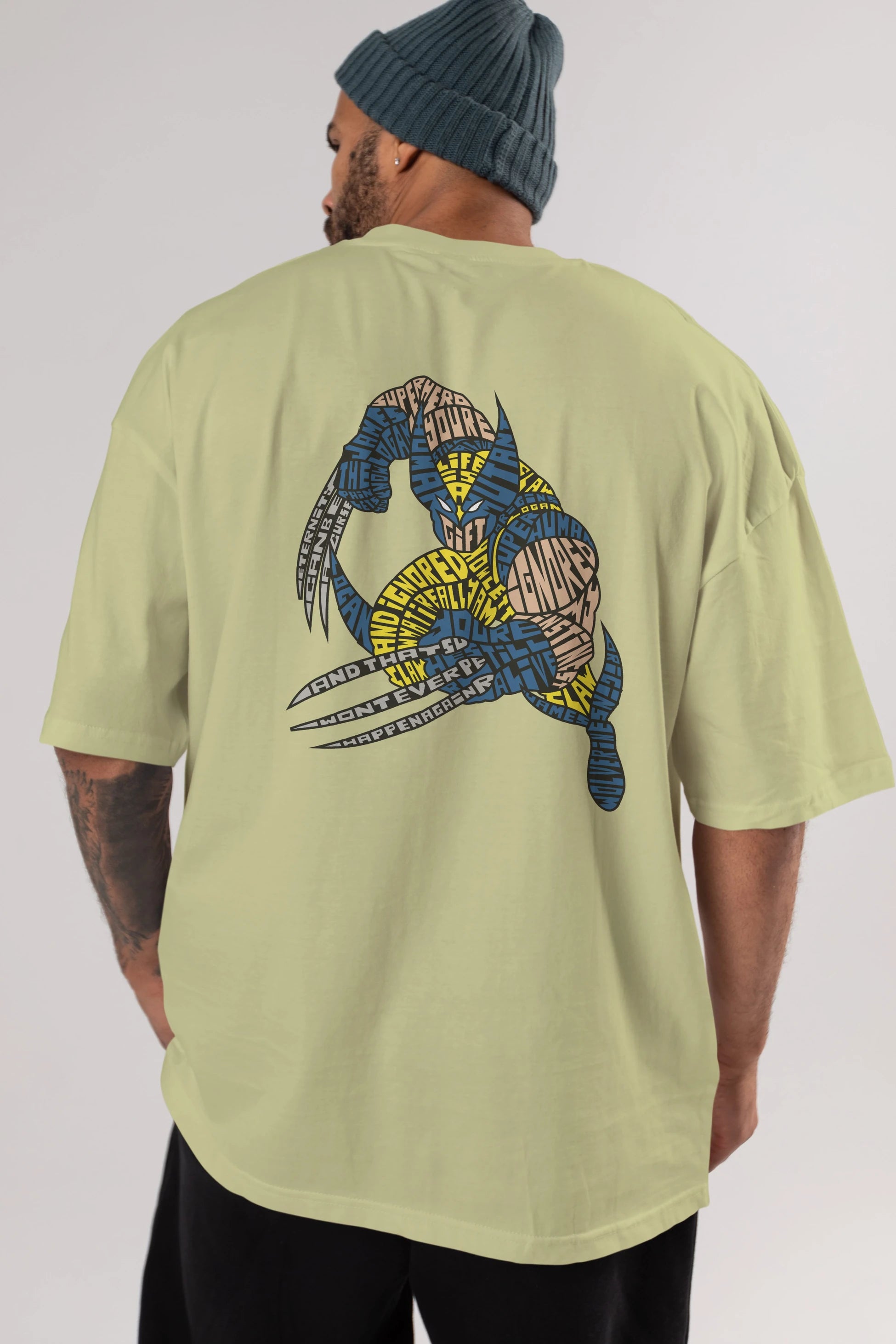 Logan Arka Baskılı Oversize t-shirt %100 pamuk Erkek Kadın Unisex