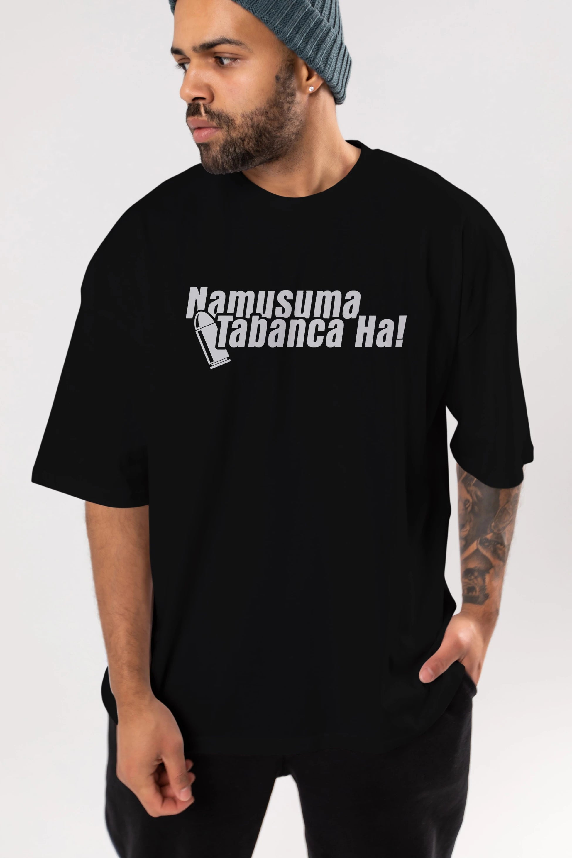 Namusuma Tabanca Ön Baskılı Oversize t-shirt %100 pamuk Erkek Kadın Unisex