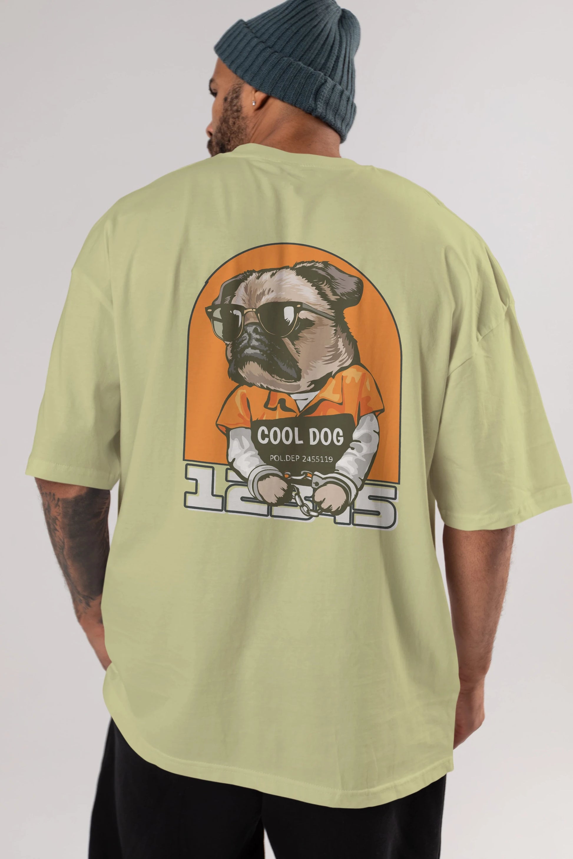 Cool Dog Arka Baskılı Oversize t-shirt Erkek Kadın Unisex