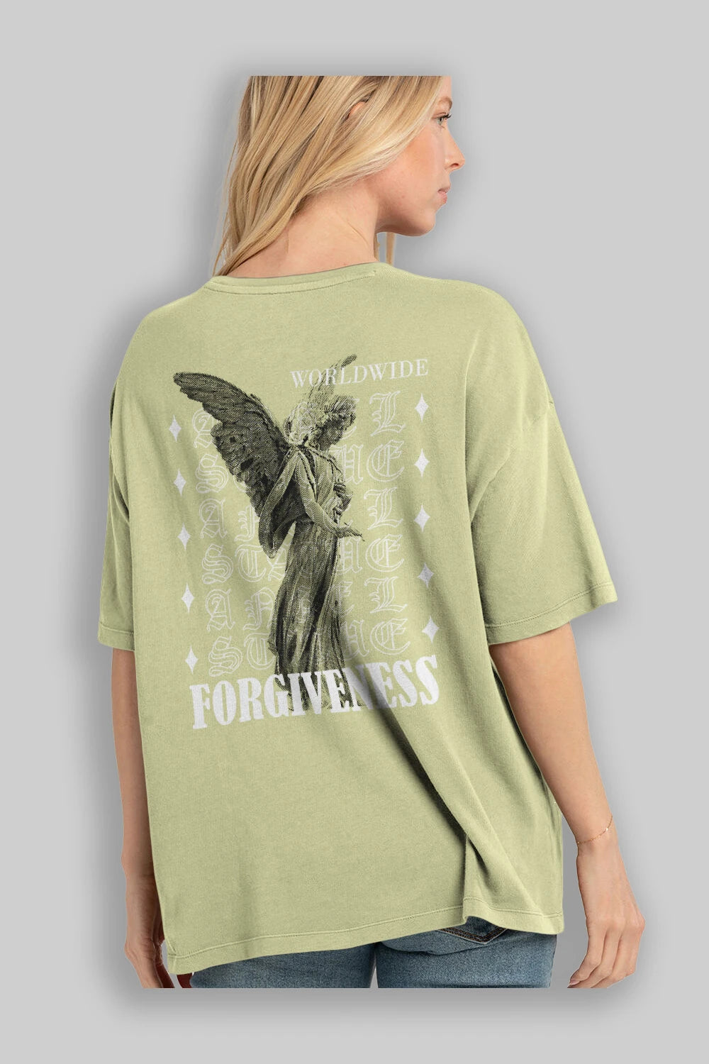 Angel Forgiveness Arka Baskılı Oversize t-shirt Erkek Kadın Unisex