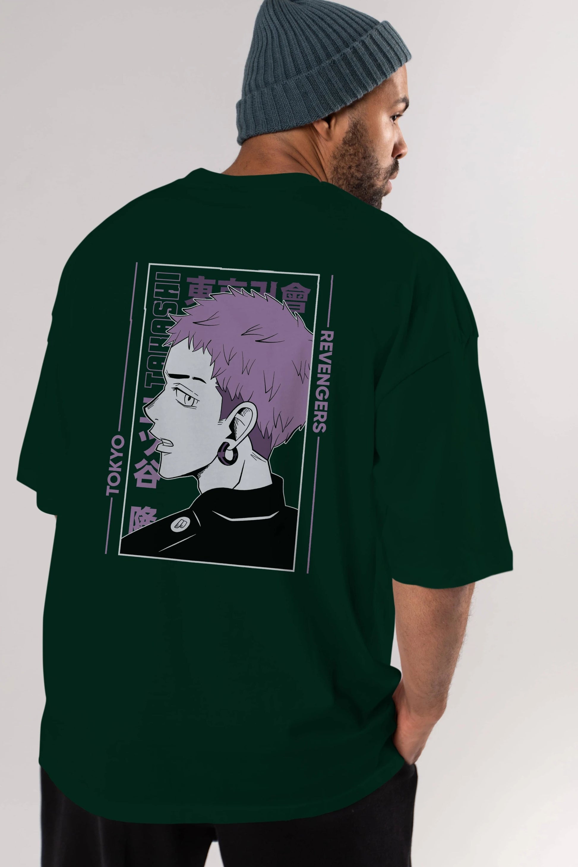 Takashi Mitsuya Anime Arka Baskılı Oversize t-shirt Erkek Kadın Unisex