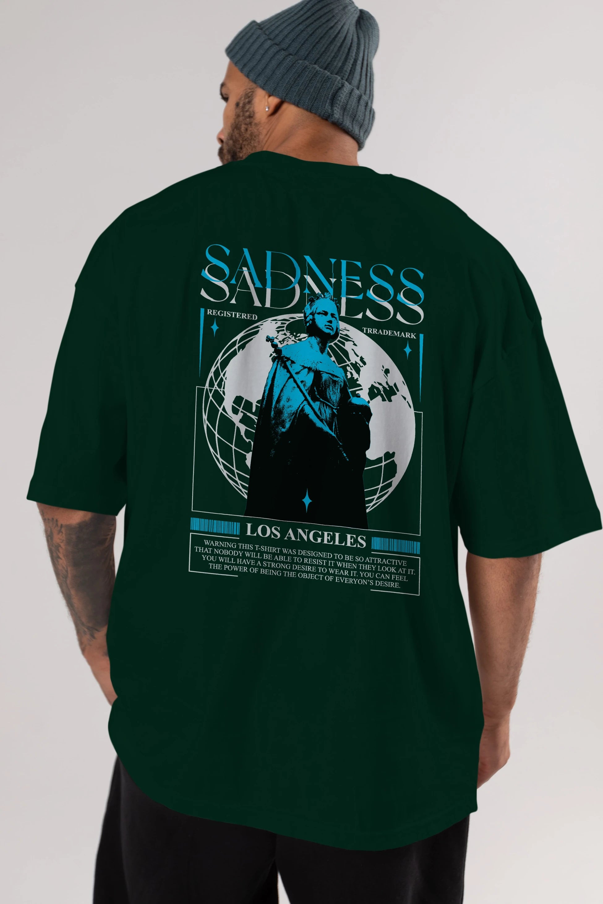 Sadness Los Angeles Arka Baskılı Oversize t-shirt Erkek Kadın Unisex