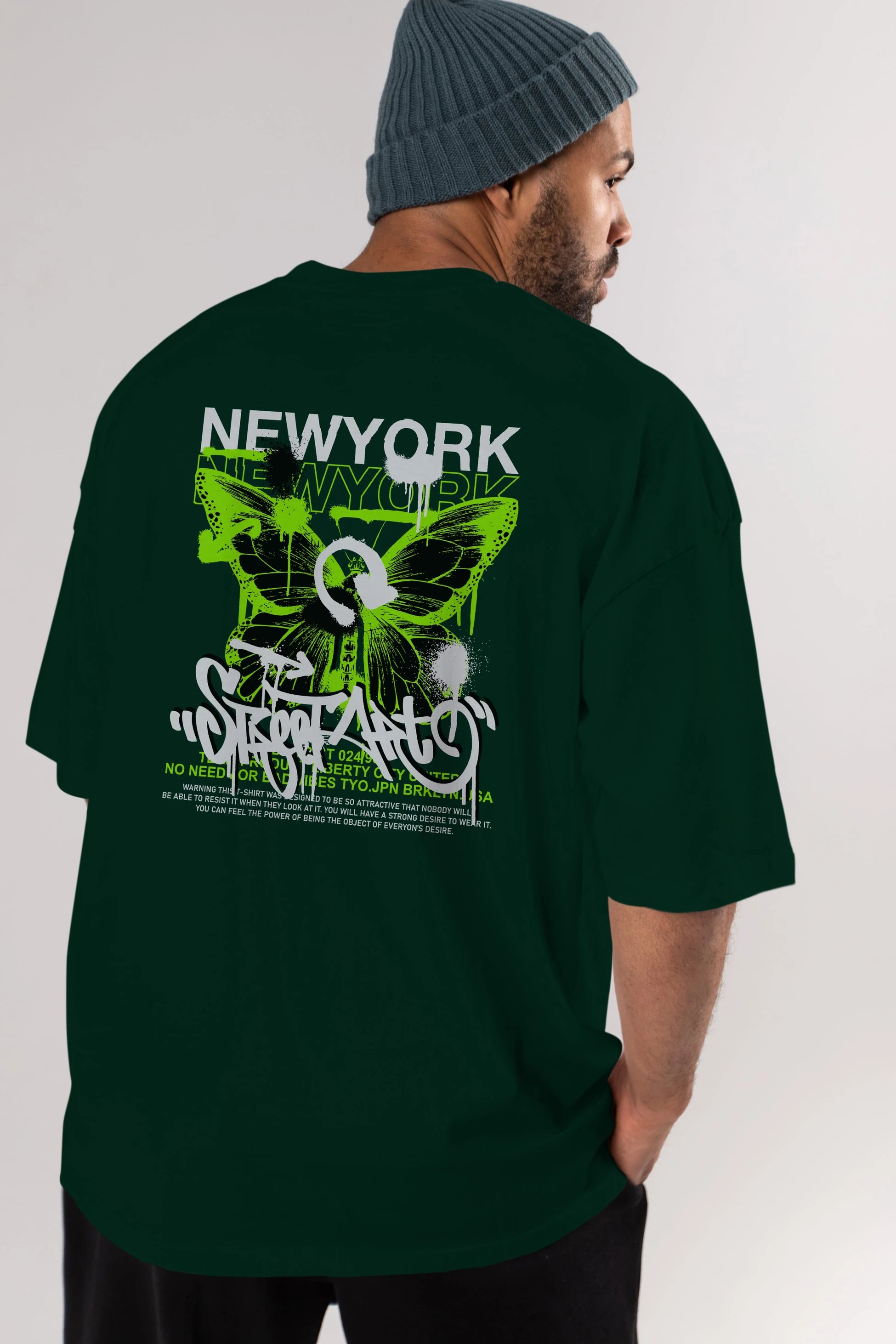 New York Street Style Arka Baskılı Oversize t-shirt Erkek Kadın Unisex