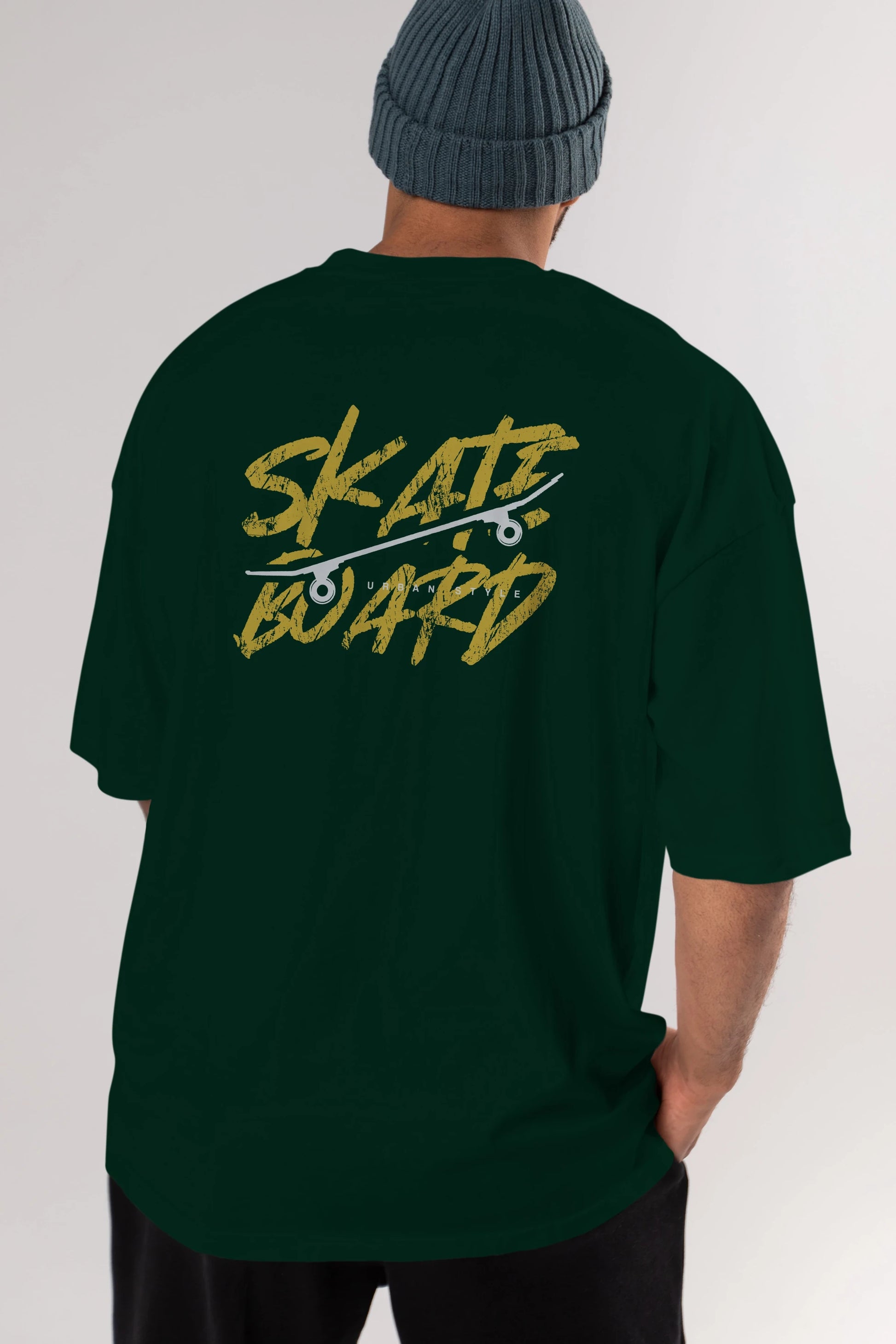 Skate Board Arka Baskılı Oversize t-shirt Erkek Kadın Unisex
