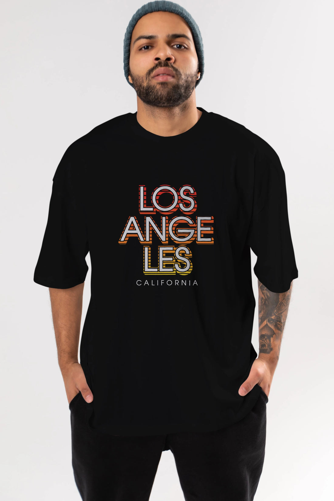 Los Angeles California Ön Baskılı Oversize t-shirt Erkek Kadın Unisex