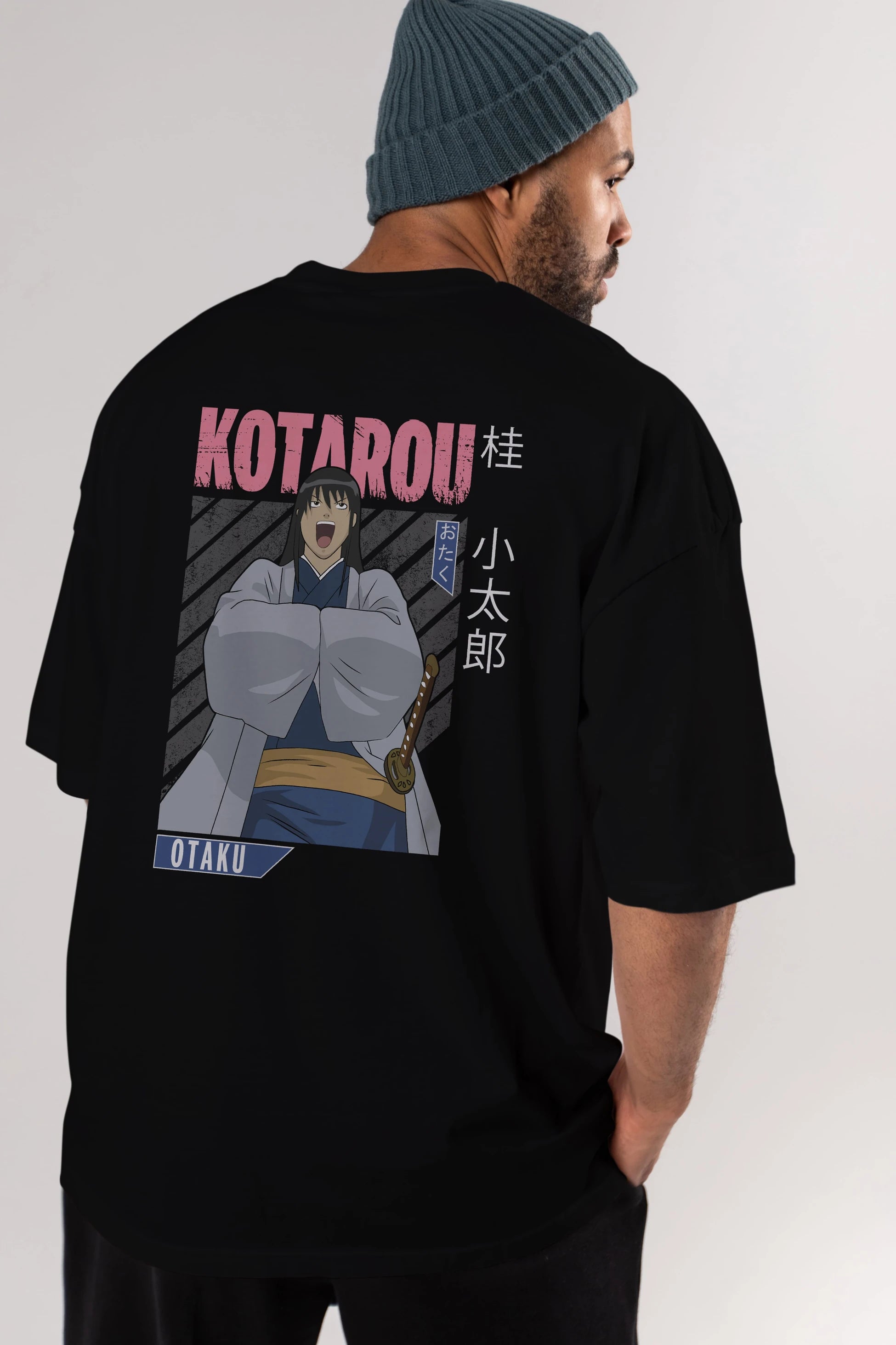 Kotarou Katsura GINTAMA 1 Anime Arka Baskılı Oversize t-shirt Erkek Kadın Unisex