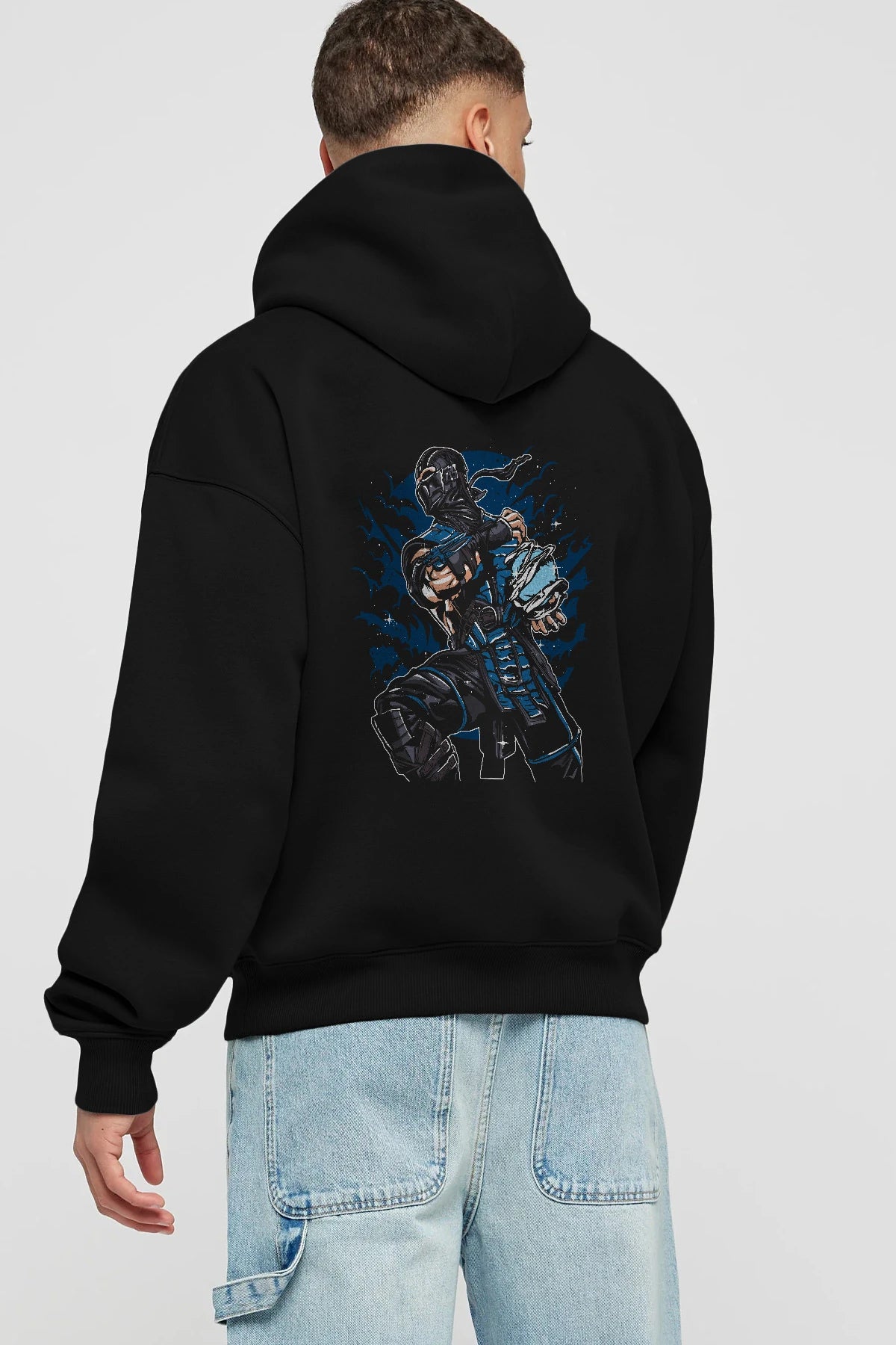 Sub Zero Arka Baskılı Hoodie Oversize Kapüşonlu Sweatshirt Erkek Kadın Unisex