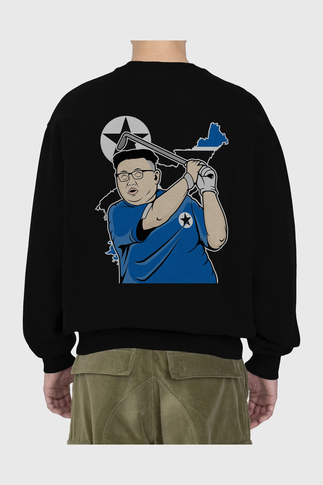 Kim Golf Arka Baskılı Oversize Sweatshirt Erkek Kadın Unisex