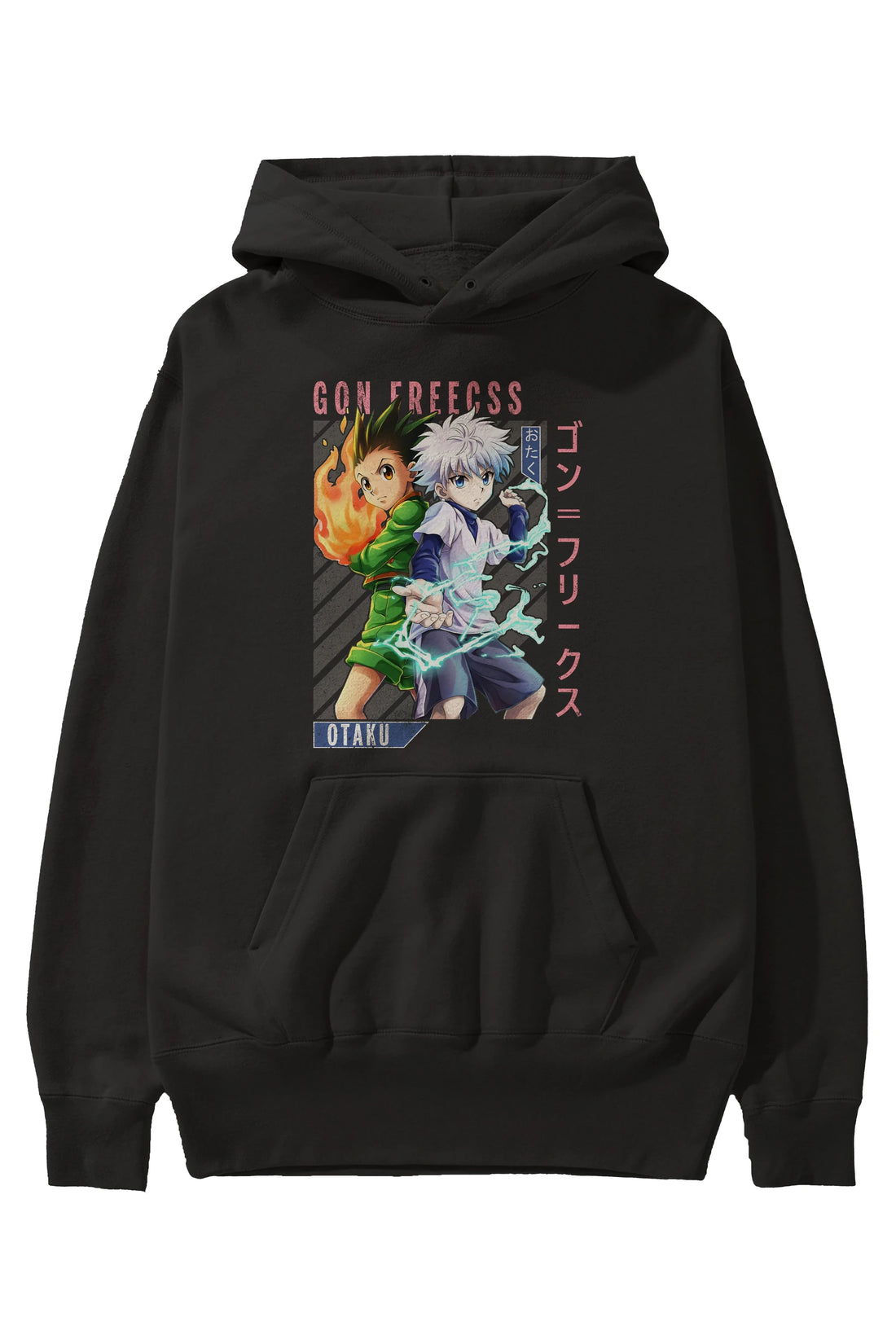 Gon Freecss HUNTER X HUNTER 1 Anime Ön Baskılı Hoodie Oversize Kapüşonlu Sweatshirt Erkek Kadın Unisex