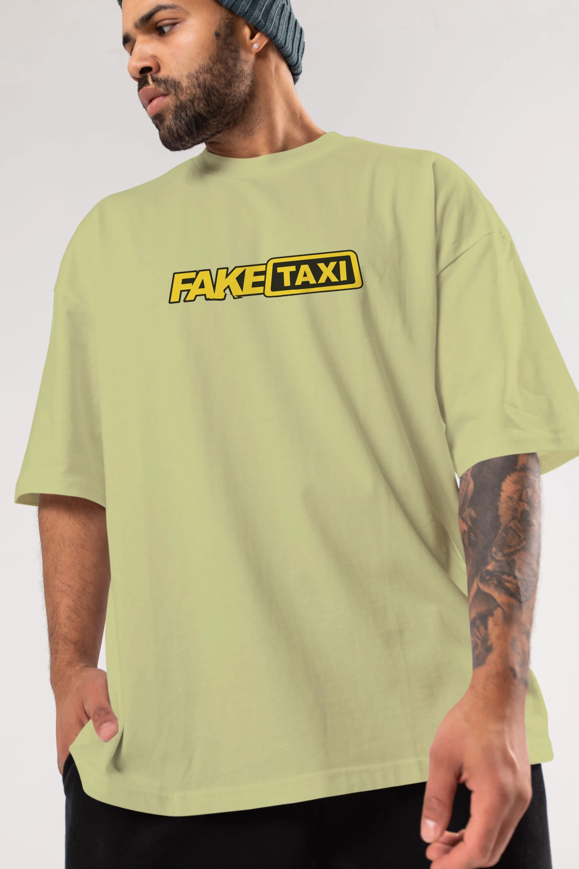 Fake Taxi Ön Baskılı Oversize t-shirt %100 pamuk Erkek Kadın Unisex