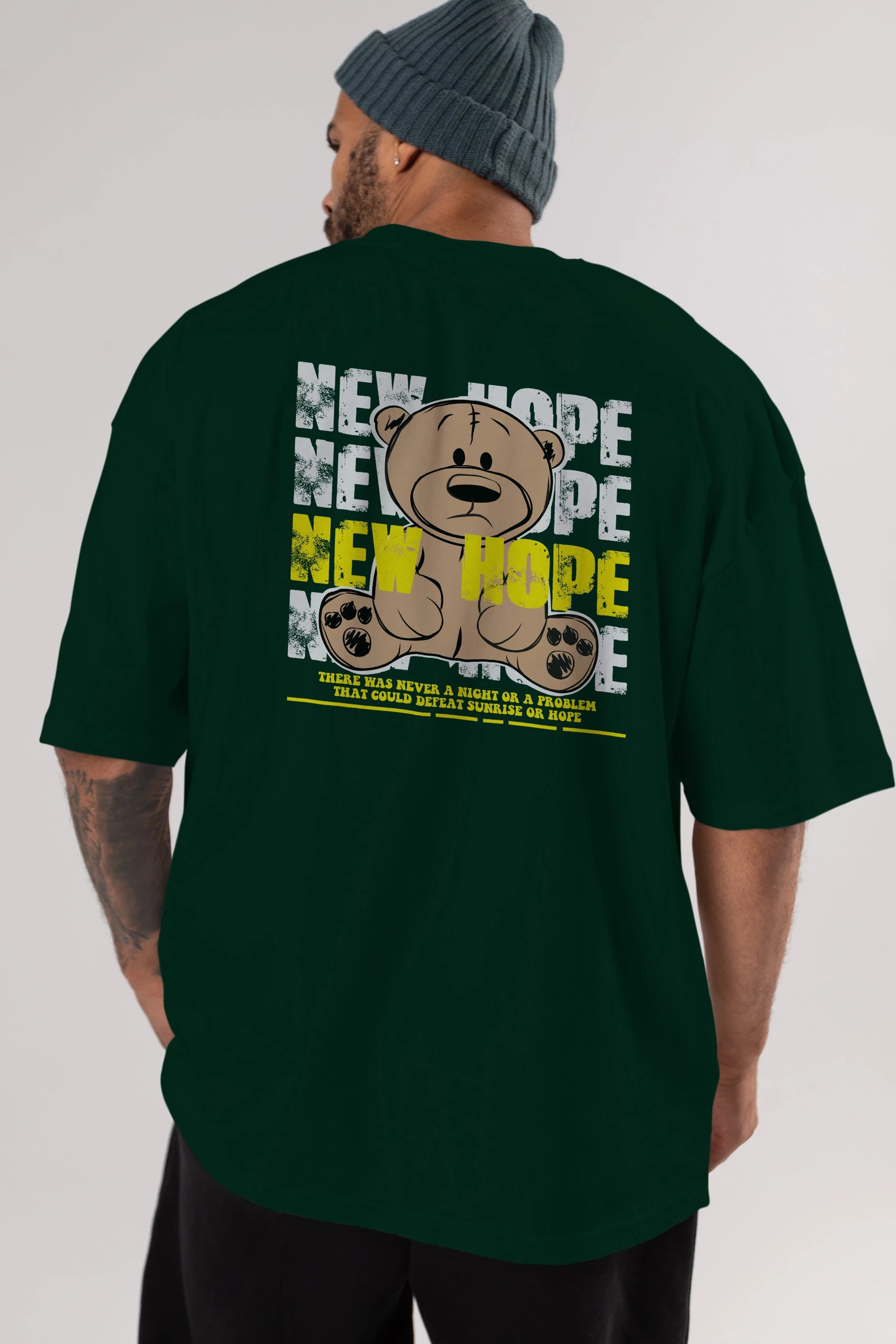 Teddy Bear New Hope Arka Baskılı Oversize t-shirt Erkek Kadın Unisex