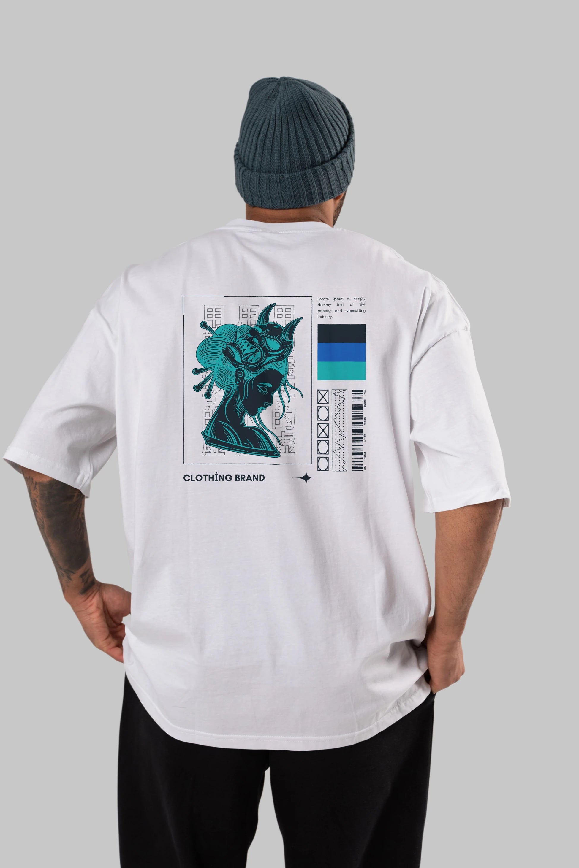 Hipster Japanese Style 2 Arka Baskılı Oversize t-shirt Erkek Kadın Unisex
