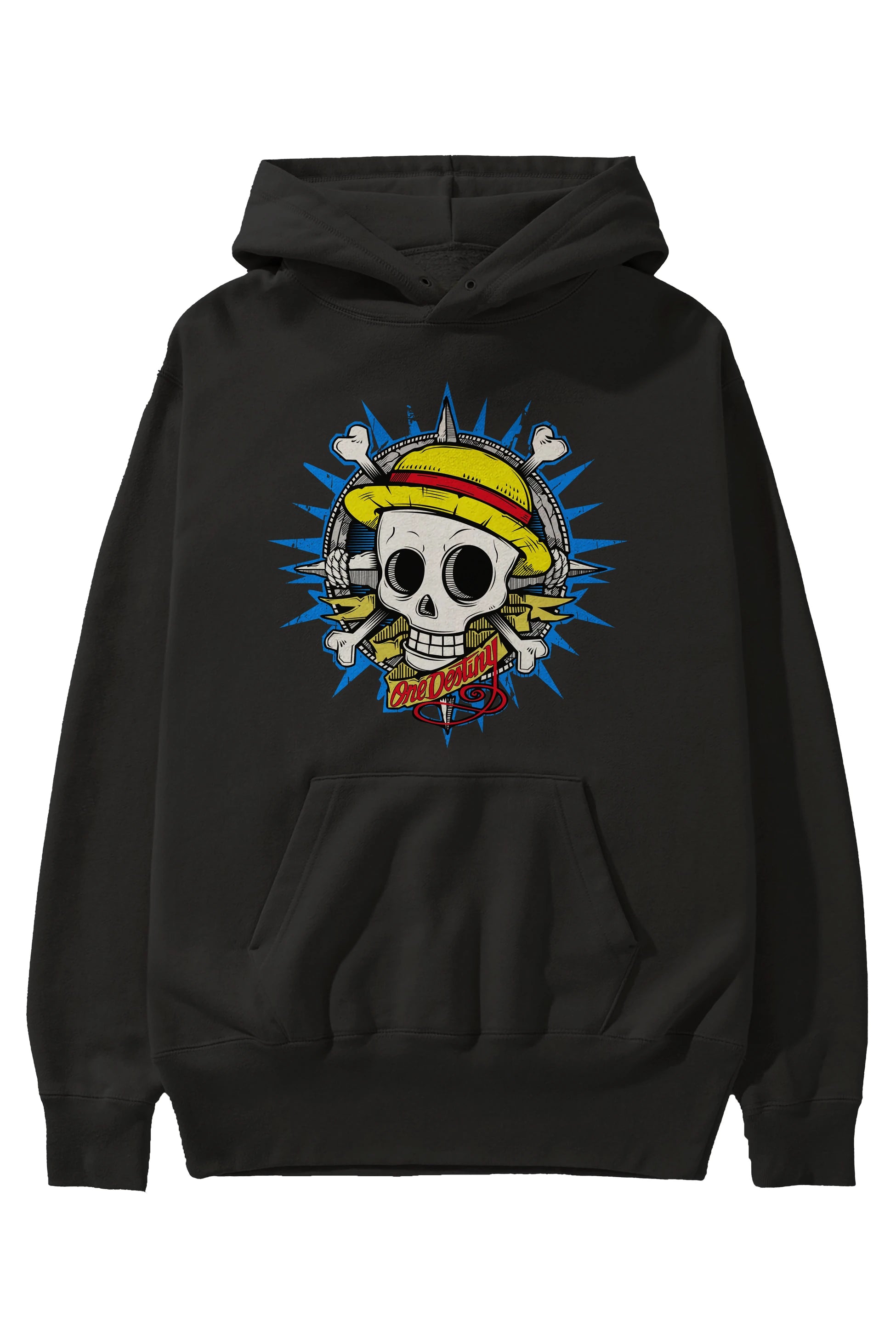 One destiny Anime Ön Baskılı Hoodie Oversize Kapüşonlu Sweatshirt Erkek Kadın Unisex