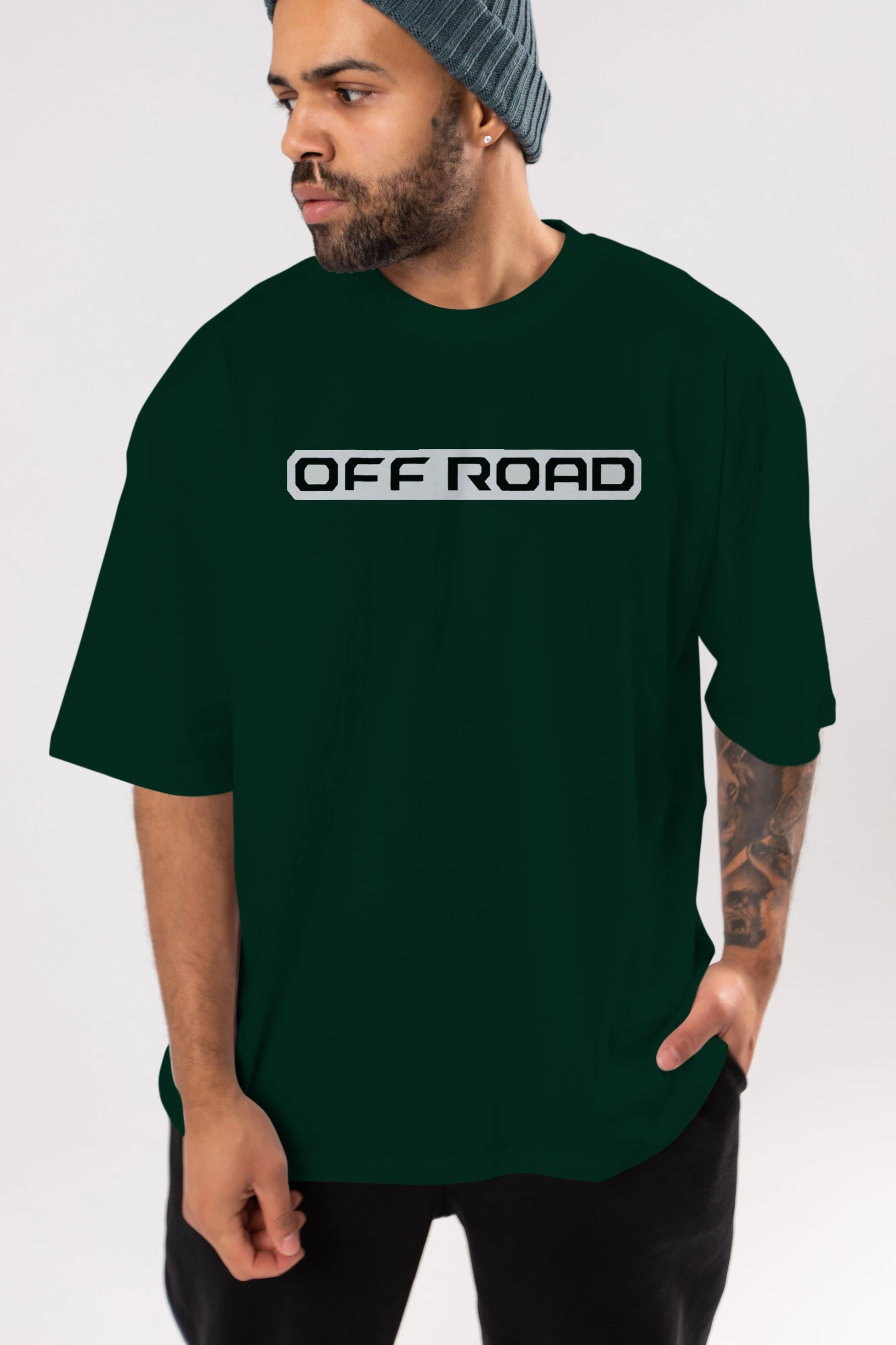 Off Road Ön Baskılı Oversize t-shirt %100 pamuk Erkek Kadın Unisex