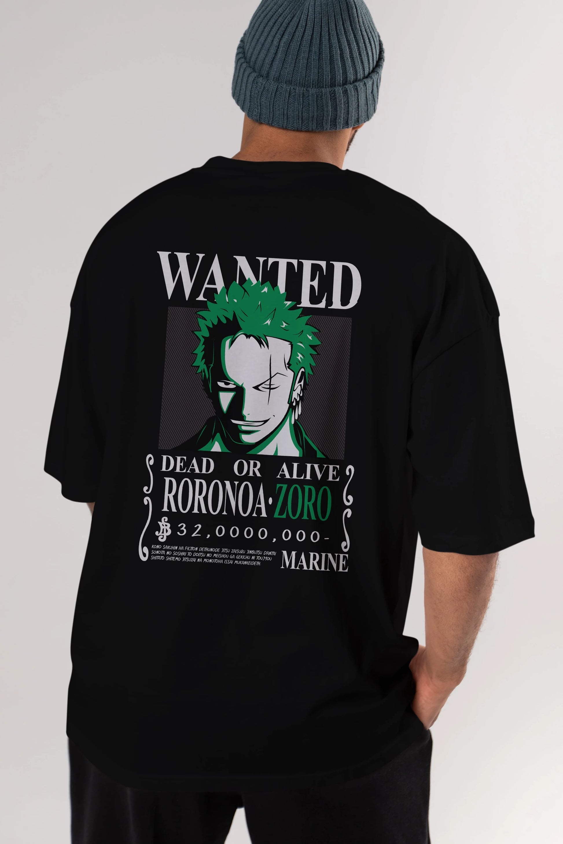 Roronoa Zoro Anime Arka Baskılı Oversize t-shirt Erkek Kadın Unisex %100 pamuk tişort
