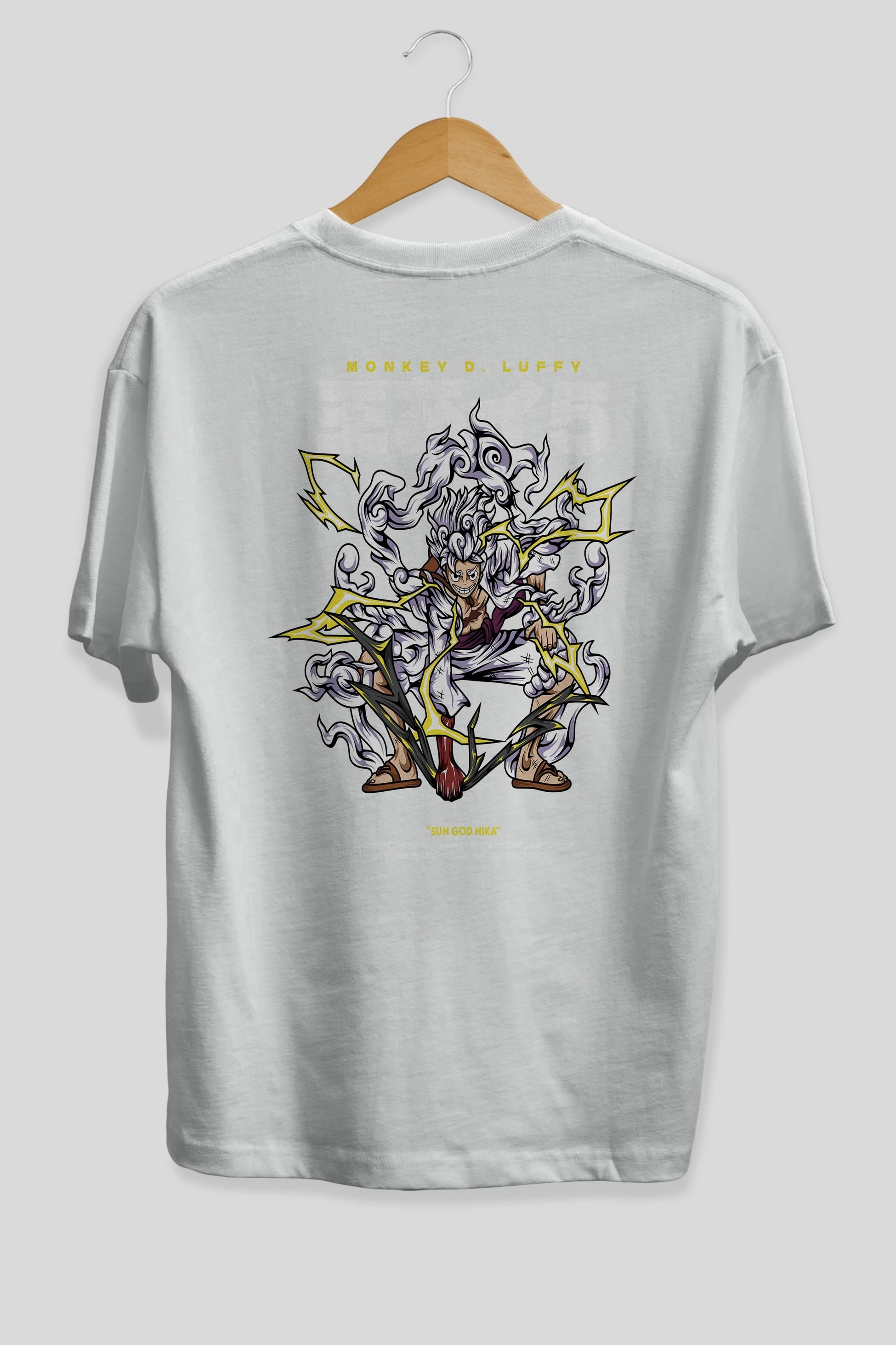 Monkey D. Luffy GEAR5 1 Anime Arka Baskılı Oversize t-shirt Erkek Kadın Unisex