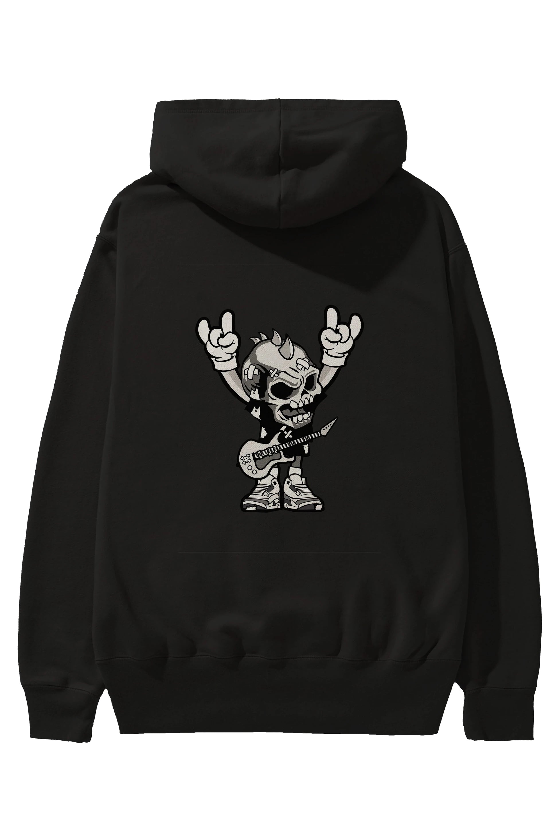 Punk Rock Skull Arka Baskılı Hoodie Oversize Kapüşonlu Sweatshirt Erkek Kadın Unisex