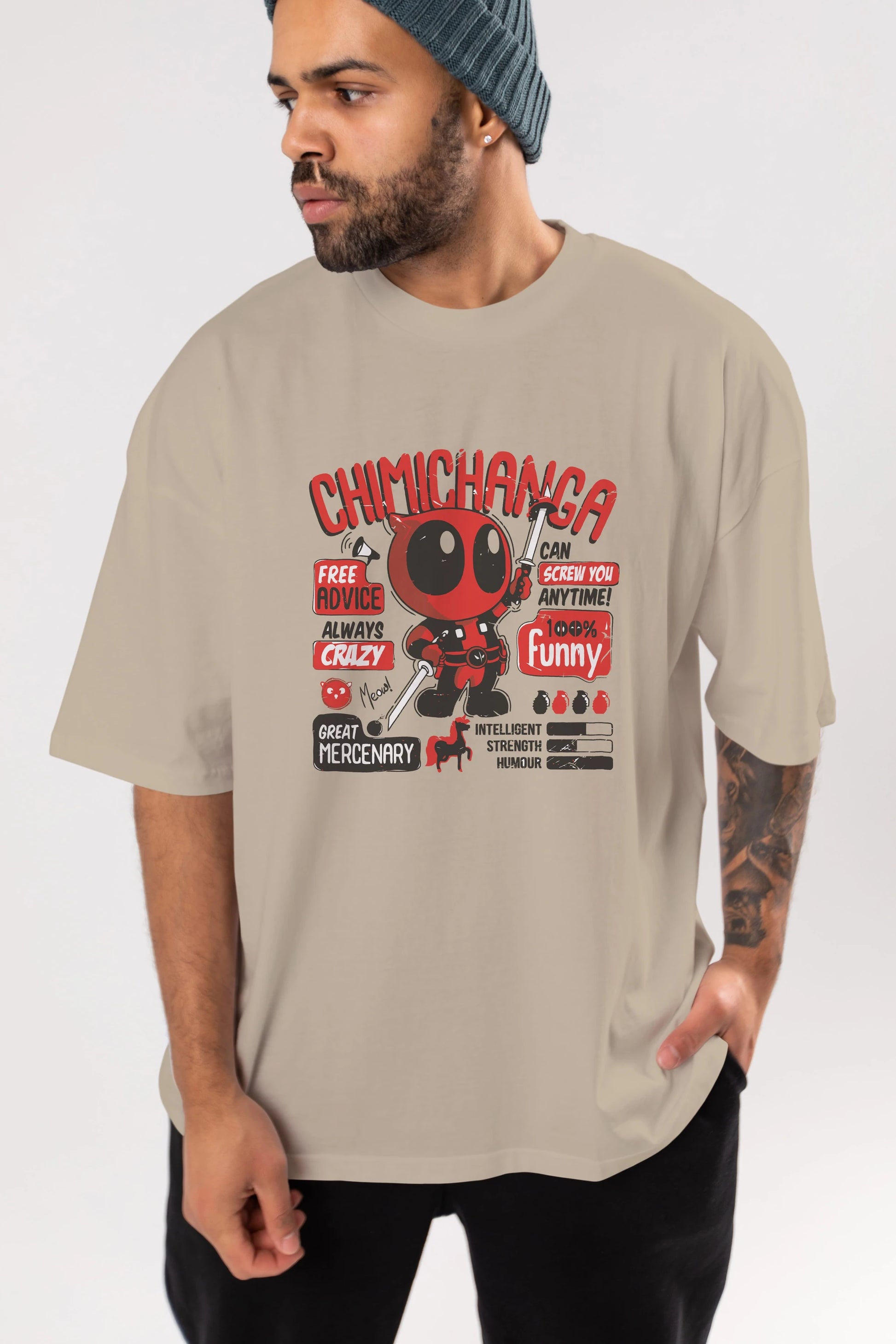 Deadpool (9) Ön Baskılı Oversize t-shirt Erkek Kadın Unisex %100 Pamuk Bisiklet Yaka tişort