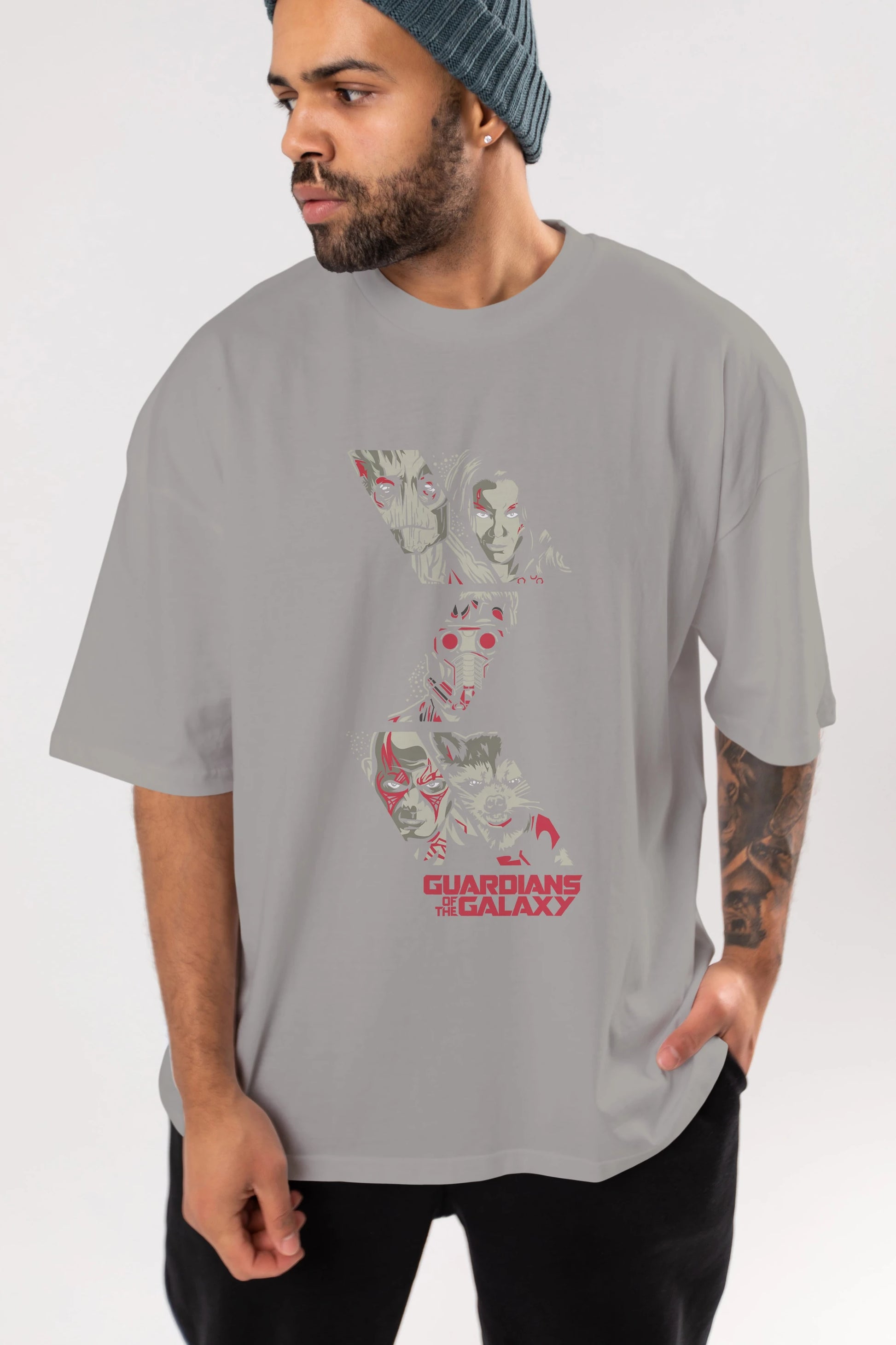 Guardians of The Galaxy (2) Ön Baskılı Oversize t-shirt Erkek Kadın Unisex %100 Pamuk Bisiklet Yaka tişort