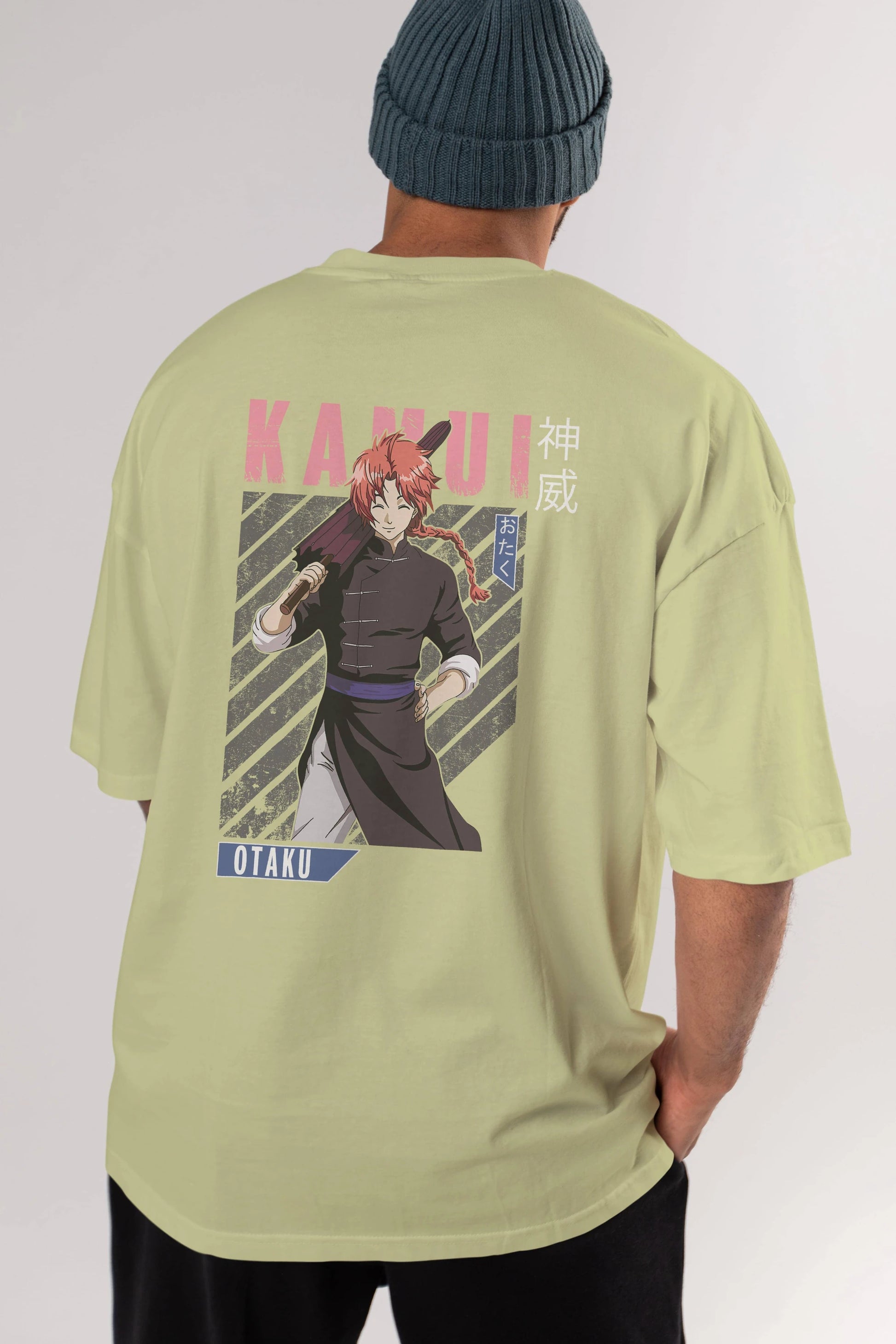 Kamui GINTAMA 1 Anime Arka Baskılı Oversize t-shirt Erkek Kadın Unisex