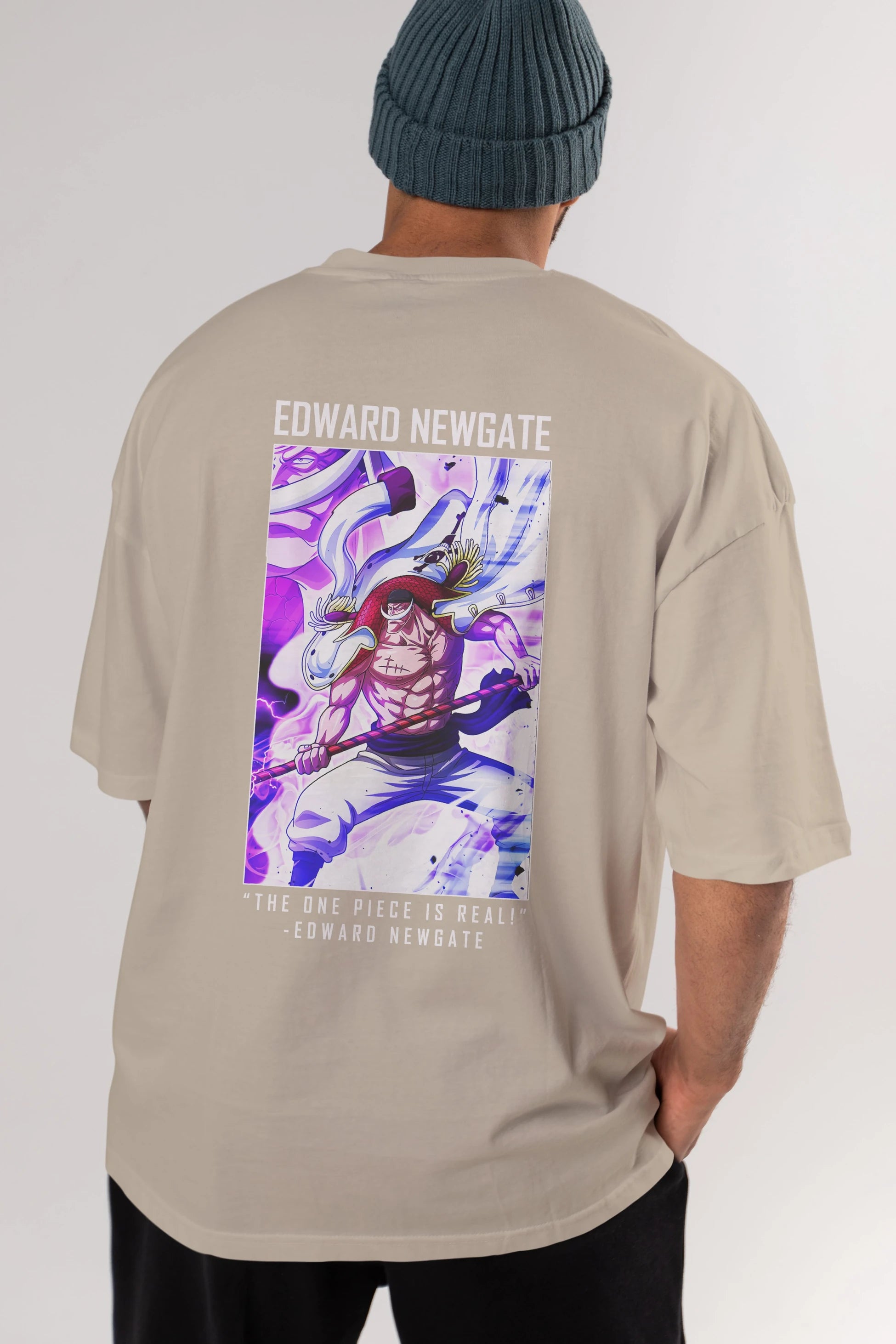 Edward Newgate Anime Arka Baskılı Oversize t-shirt Erkek Kadın Unisex %100 pamuk tişort