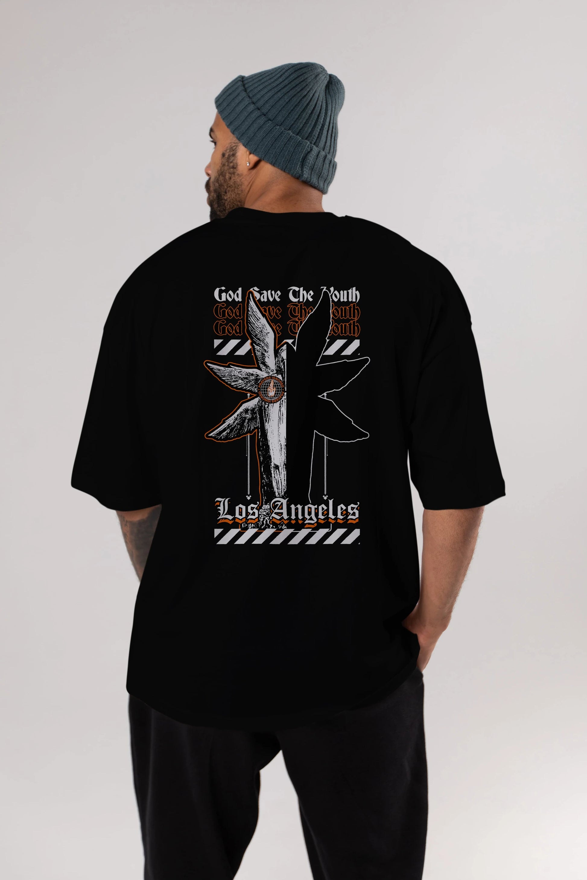 God Save The Youth Arka Baskılı Oversize t-shirt Erkek Kadın Unisex