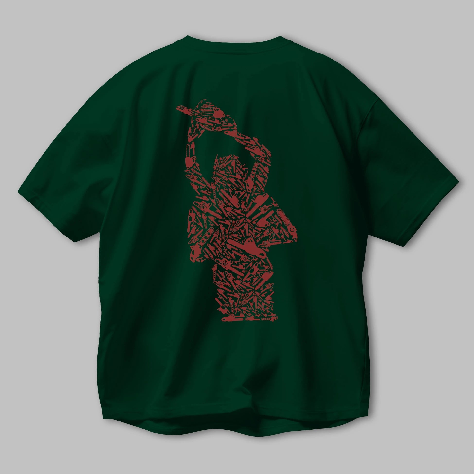 Chainsaw Arka Baskılı Oversize t-shirt %100 pamuk Erkek Kadın Unisex