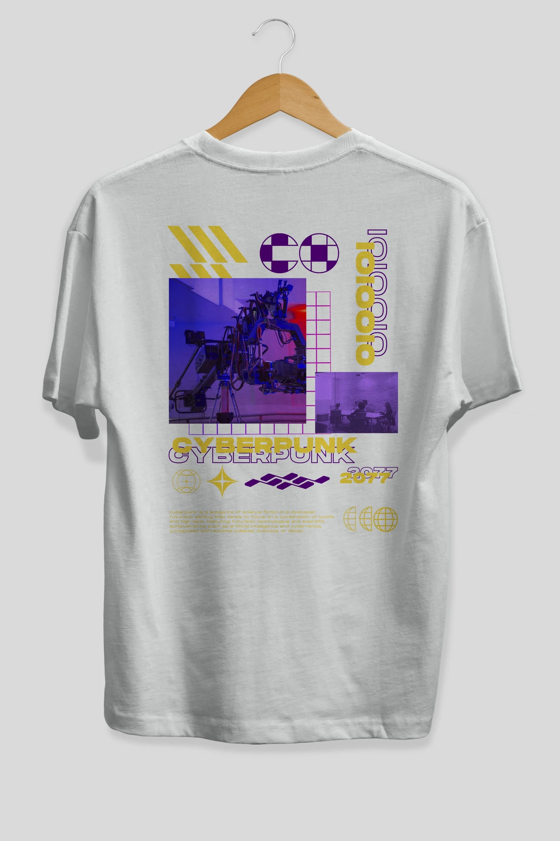 Cyberpunk Yazılı Arka Baskılı Oversize t-shirt Erkek Kadın Unisex