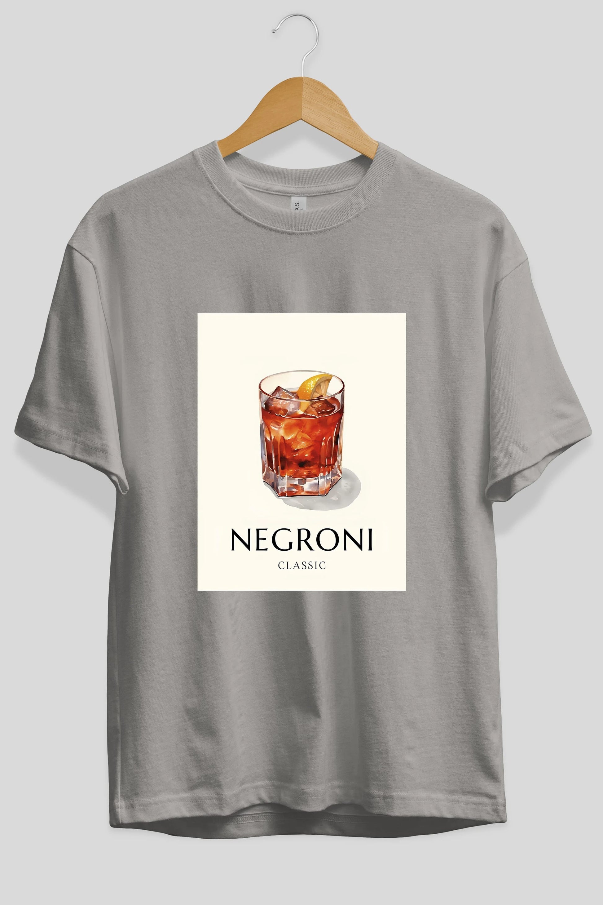 Negroni Classic Ön Baskılı Oversize t-shirt Erkek Kadın Unisex %100 Pamuk Bisiklet Yaka tişort