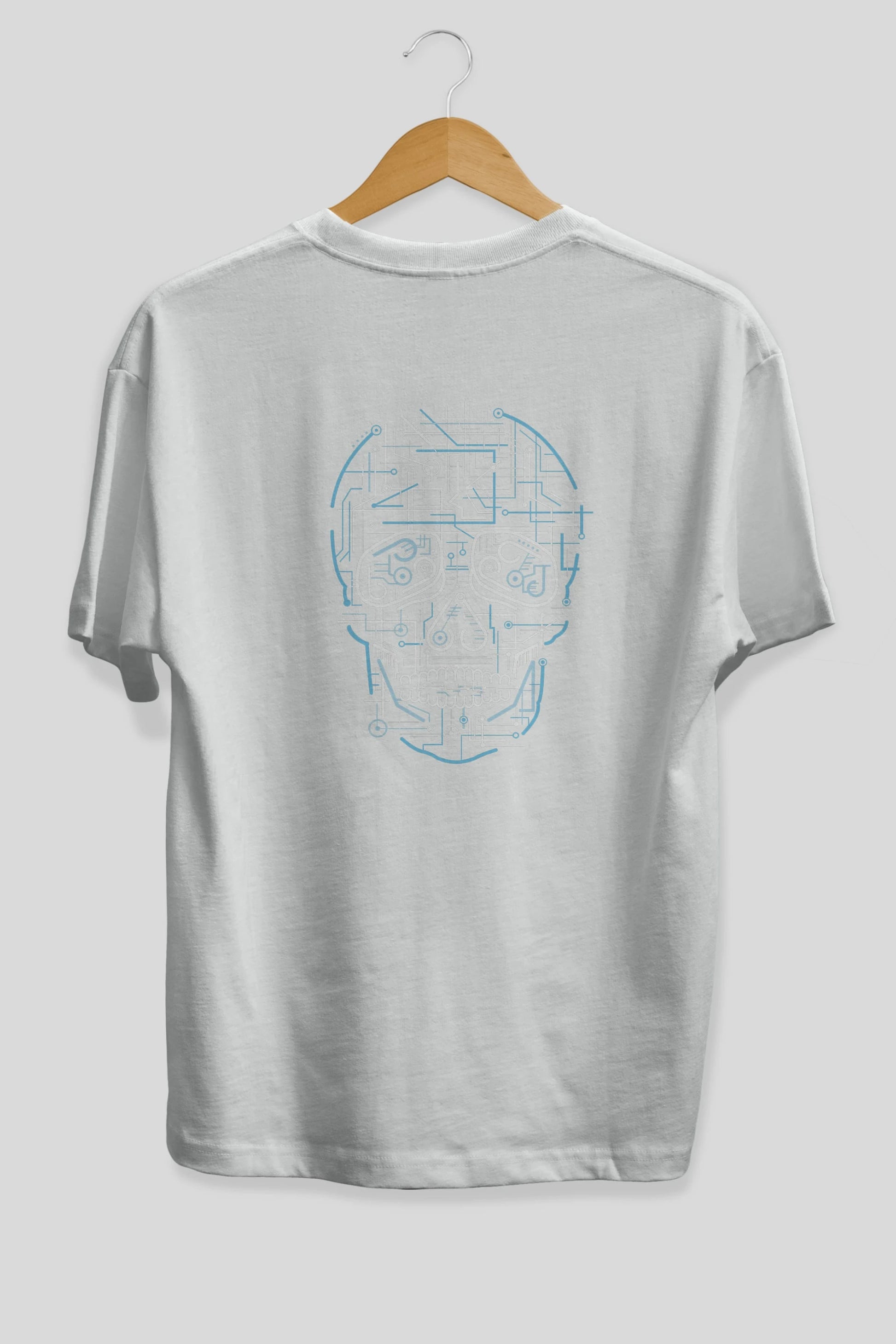 Electric Skull Arka Baskılı Oversize t-shirt %100 pamuk Erkek Kadın Unisex